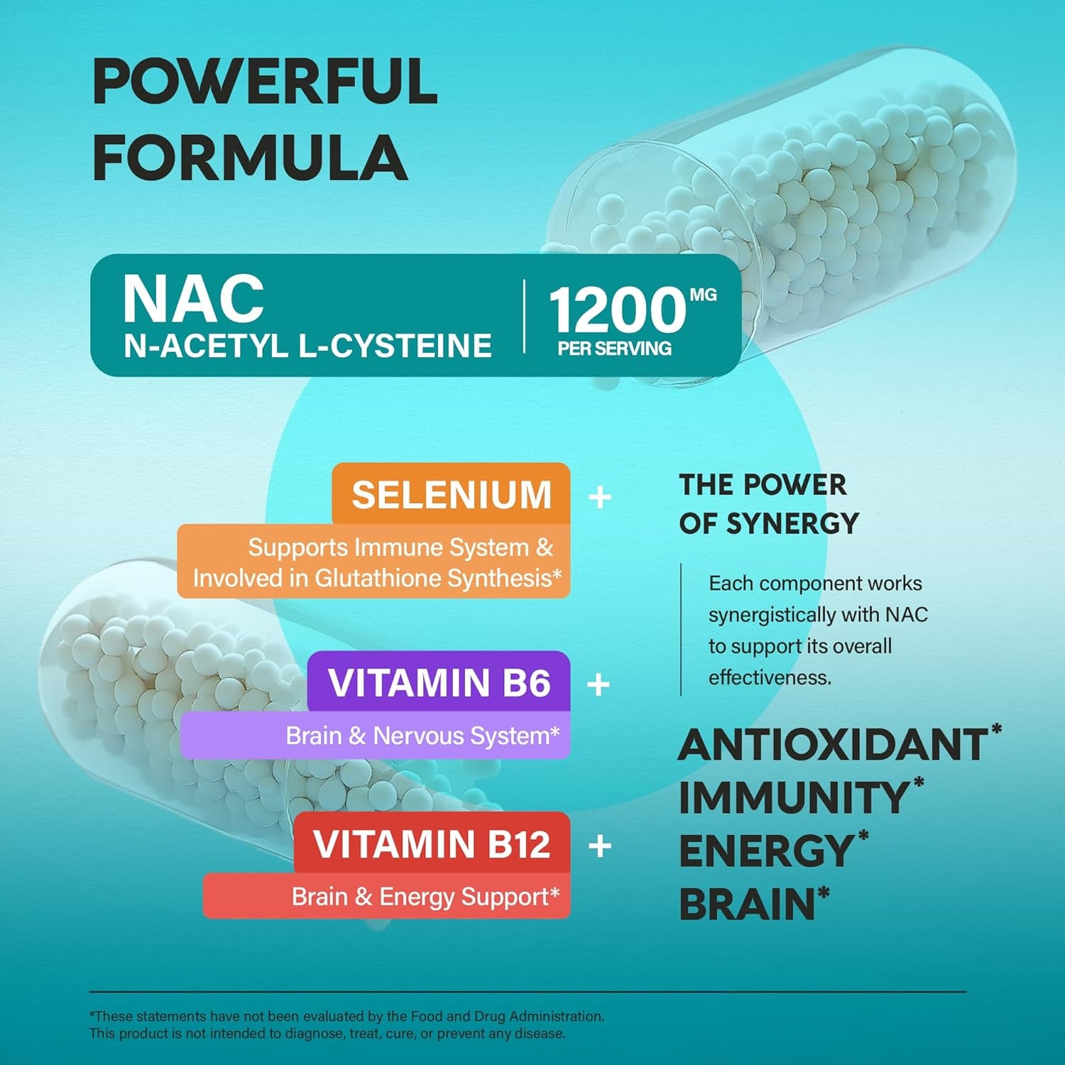 NUTRAHARMONY NAC Supplement — 60 Capsules | N-Acetyl L-Cysteine 600mg | Antioxidant, Liver & Respiratory Support