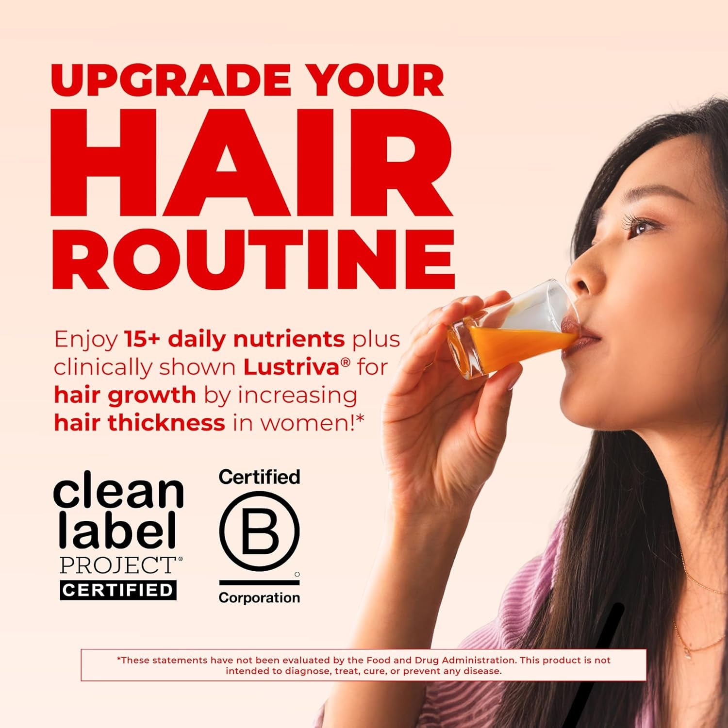 MARYRUTH'S Liquid Multivitamin+Hair Growth | Clinically Tested for Thicker Hair & Facial Wrinkles in Women | Biotin 10000Mcg | Lustriva Hair Growth Supplement | Skin Care | Age 18+ | 30 Fl Oz