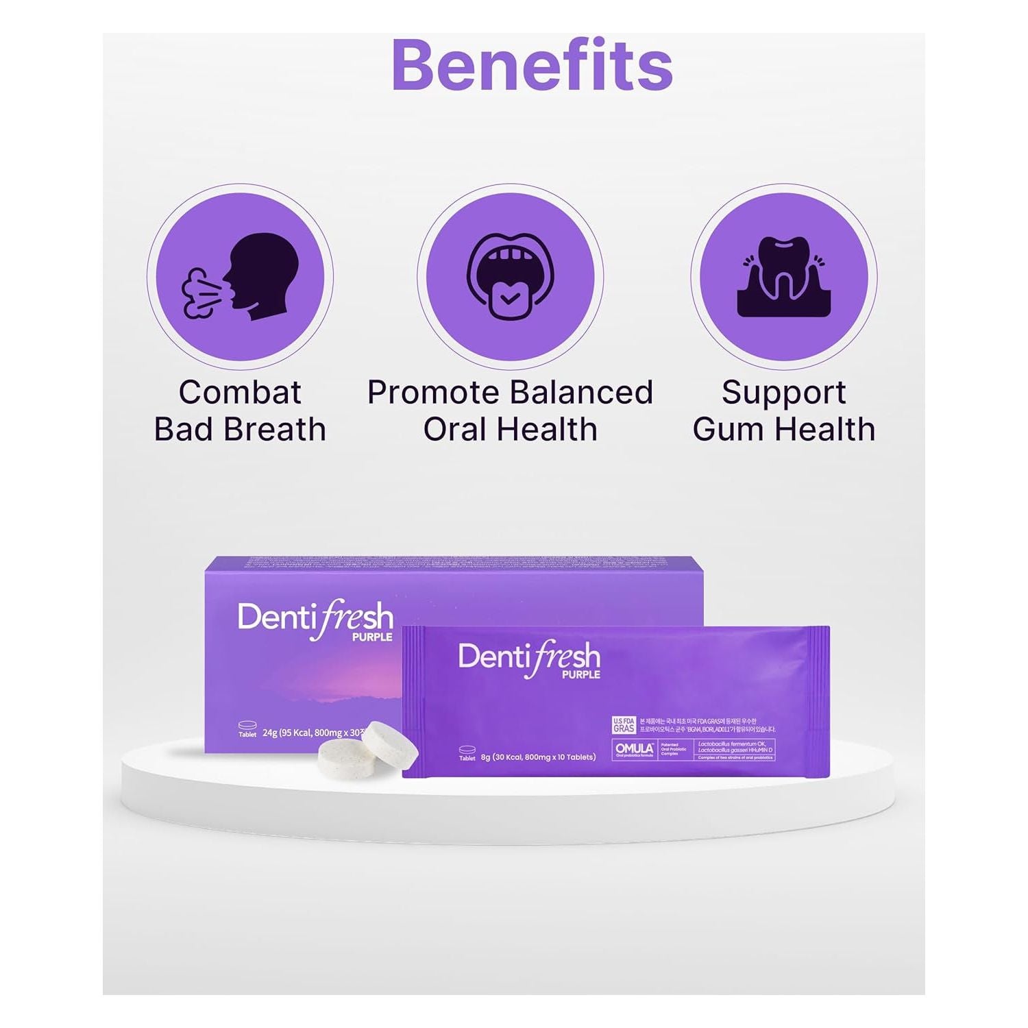 K-Nutra Dentifresh Purple – 30 Tablets | Probiotic Oral Care & Fresh Breath Support