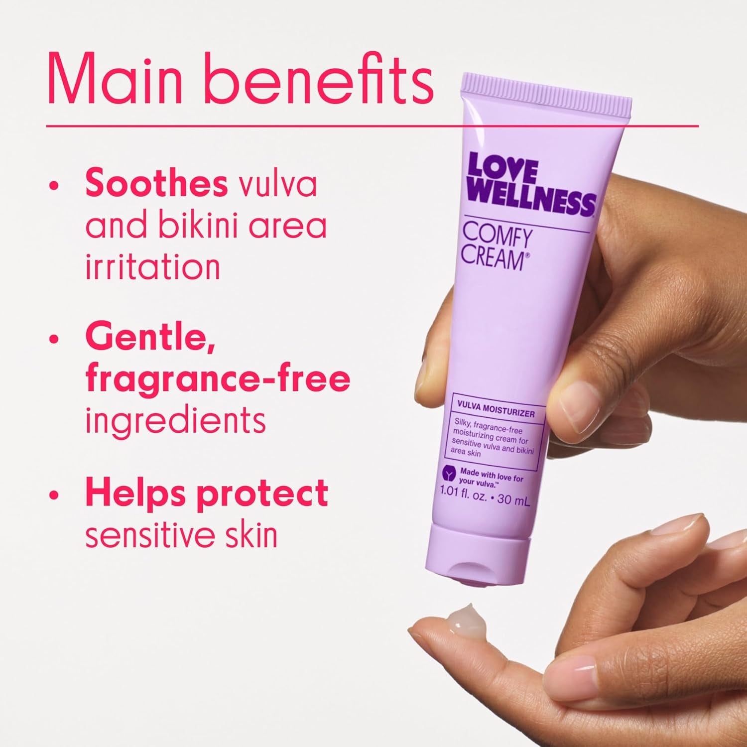 Love Wellness Comfy Cream Vulva & Vaginal Moisturiser – Intimate Dryness Relief & Daily Comfort | 30ml
