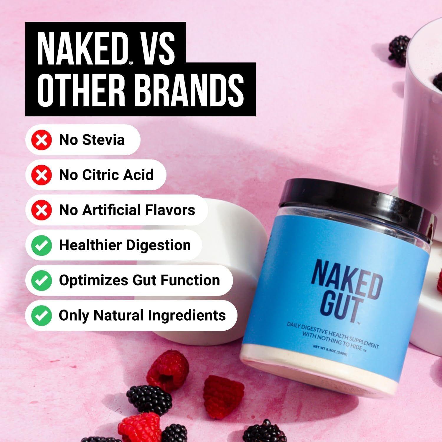 Naked Nutrition Naked Gut – 240g | Prebiotic & Probiotic Blend for Gut Health, Digestion & Immunity