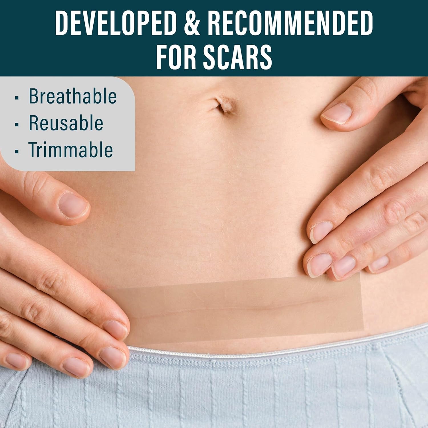 NUVADERMIS Silicone Scar Sheets for Surgical Scars - 120" X 1.5" Roll - Medical Grade Silicone Scar Tape and Face Tape for Wrinkles, Keloid Scars, and Hypertrophic Scars - Reusable - 1 Pack