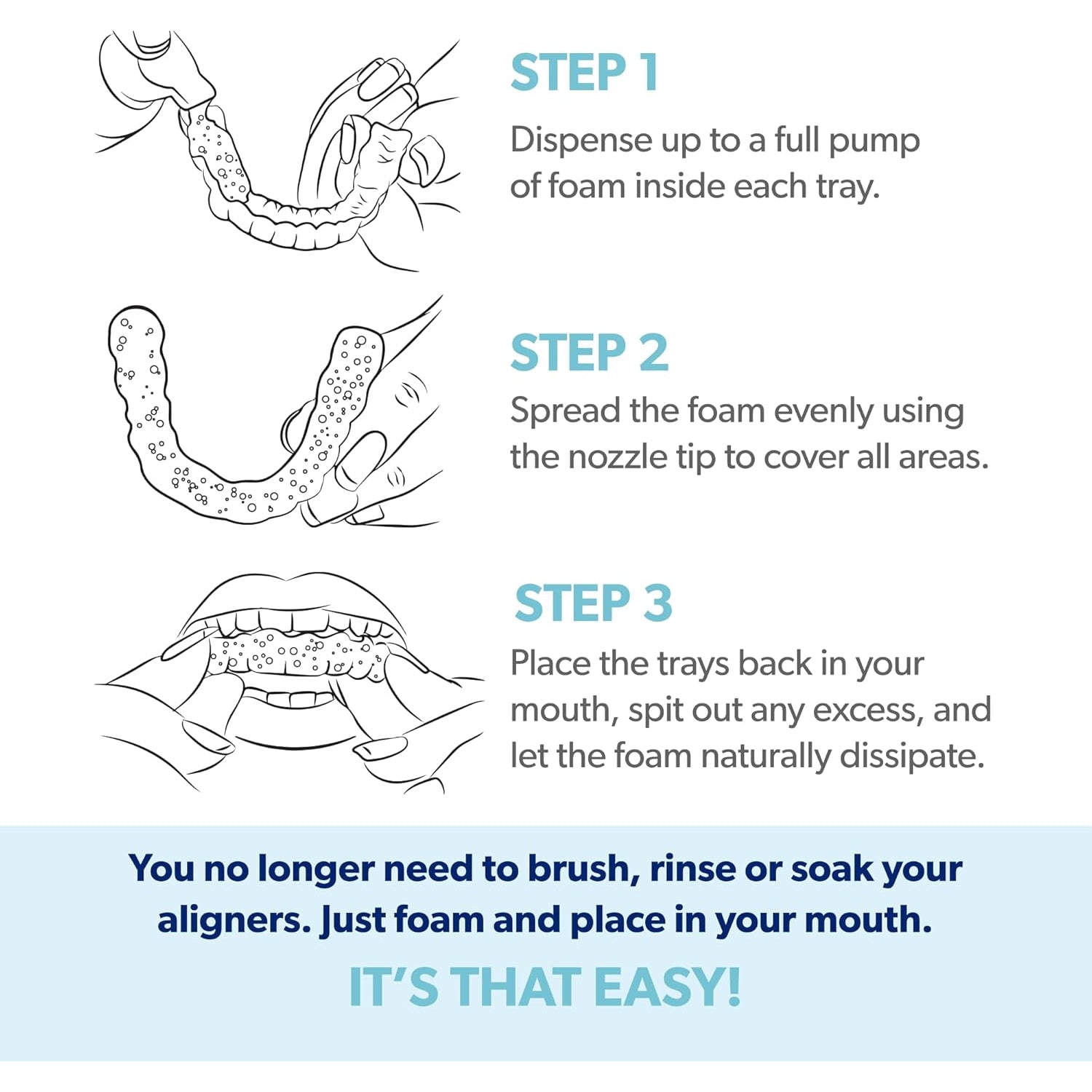Eversmile Alignerfresh Extra Whitening Foam – Cleaner Compatible W/Invisalign and All Clear Aligners and Retainers – Eliminates Bacteria, Whitens Teeth, Fights Bad Breath – 50Ml (1 Pack)