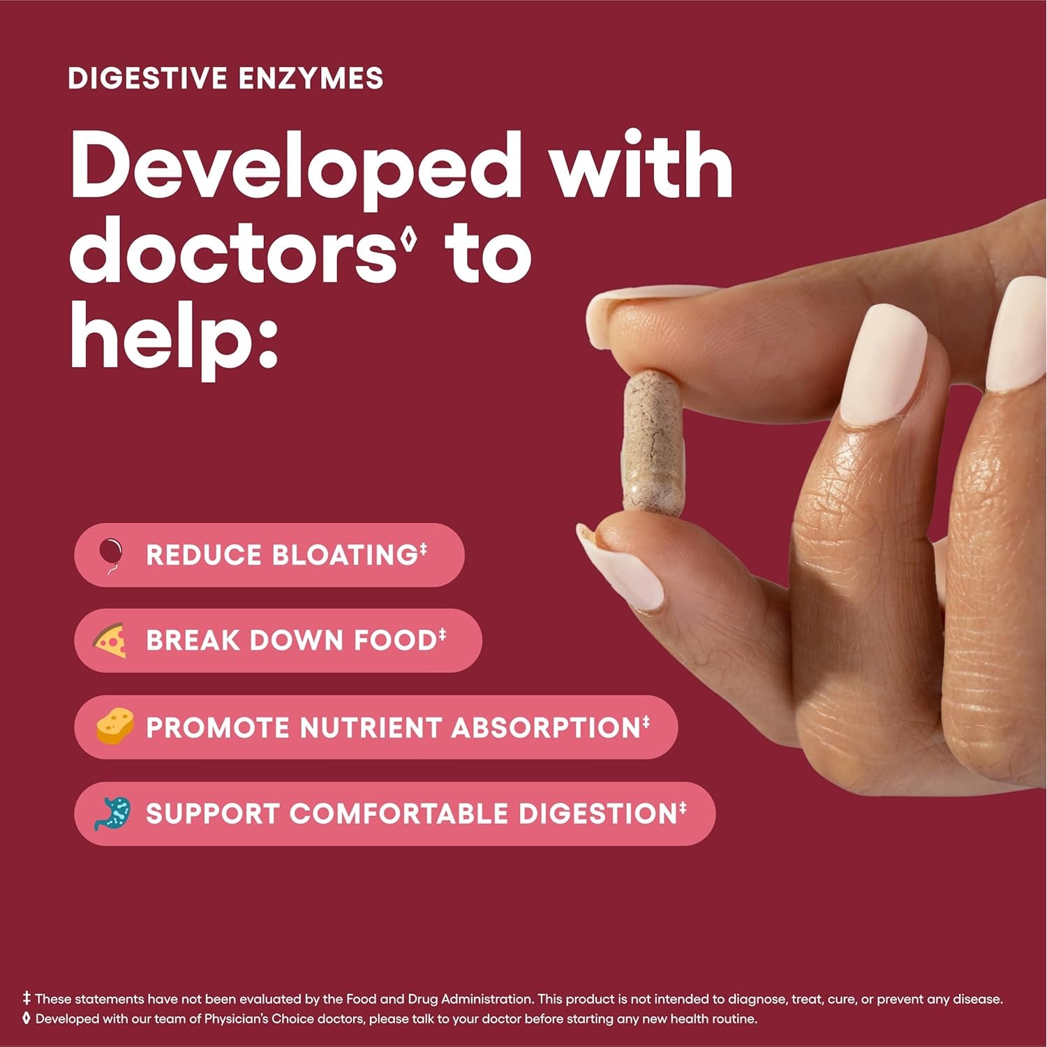 Physician's Choice Digestive Enzymes – 16-Enzyme Formula with Prebiotics & Probiotics for Bloating Relief & Gut Health | 60 Capsules