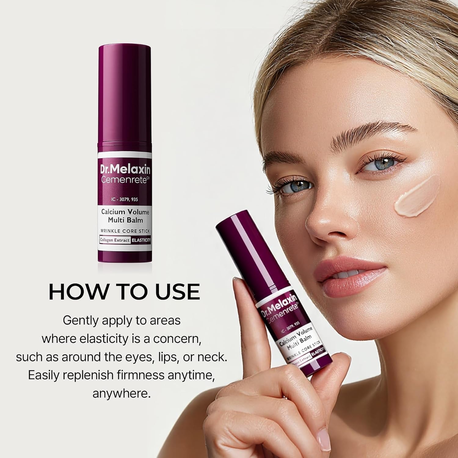 Cemenrete Calcium Multi Balm 9G Korean Skin Care All in One Calcium Volume Stick Collagen Wrinkles Face Eye Treatment Balm