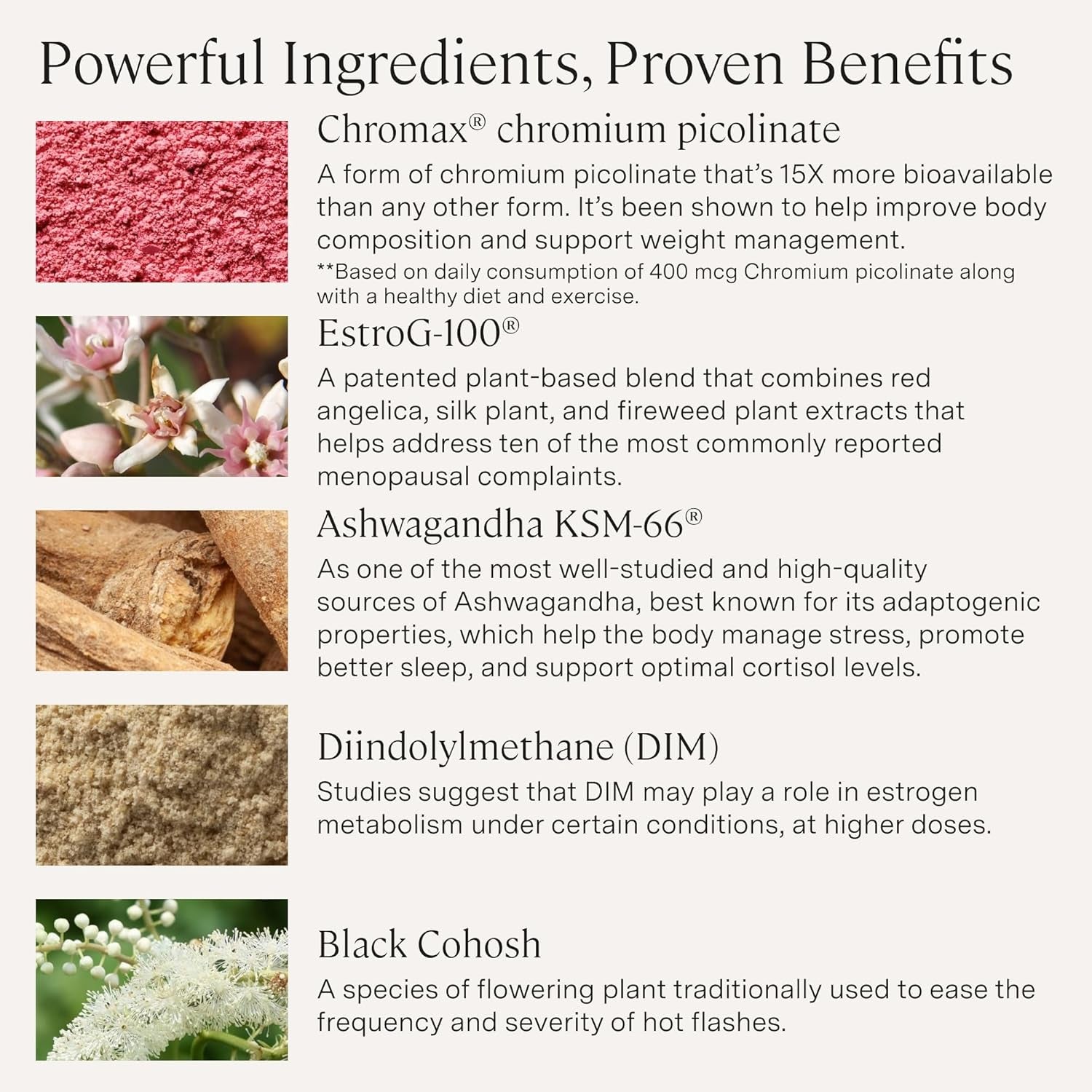 Stonehenge Health for Women Menopause Support for Peri + Menopause + Post - Mood, Energy, Stress, Hot Flashes, Night Sweats, Sleep & Cortisol, Chromax Chromium, Vitamin D3, KSM-66 Ashwagandha