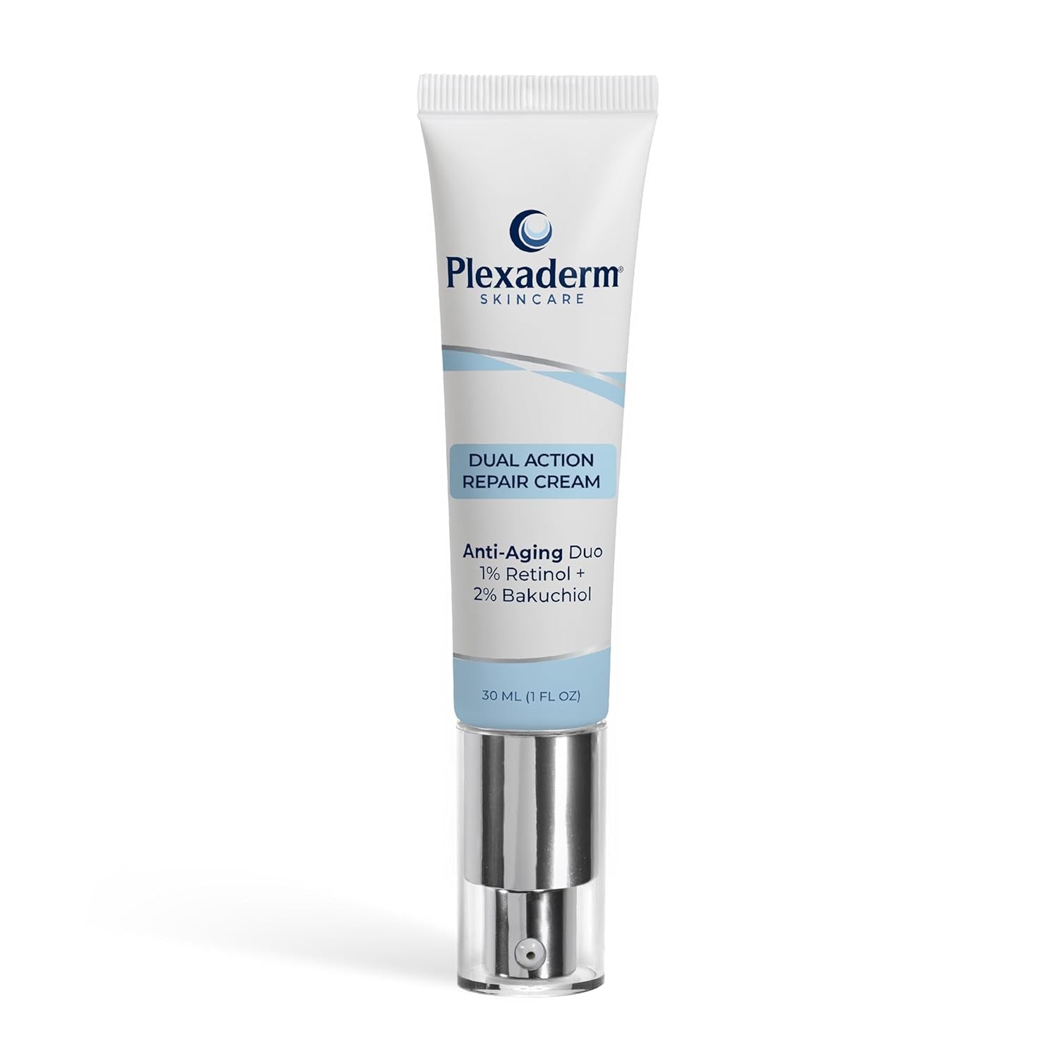 Plexaderm Dual Action Repair 1% Retinol Neck Cream. anti Aging Cream with Retinol, Bakuchiol, and Hyaluronic Acid to Fight Wrinkles, Neck Lines and Crepey Skin, 1 Fl. Oz.