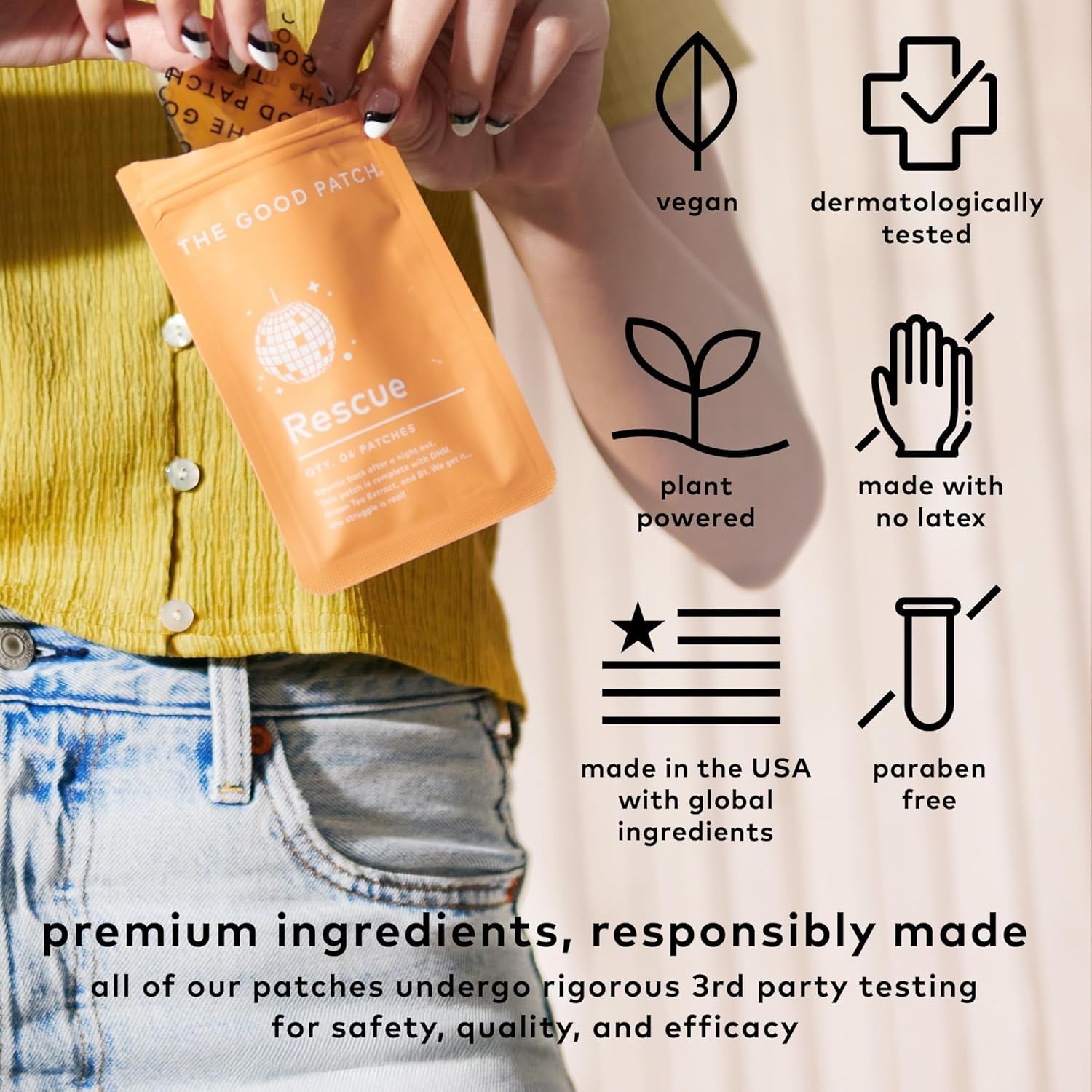 The Good Patch Rescue – 16 Patches | Plant-Powered Recovery Patch with DHM, Green Tea & Vitamin B1