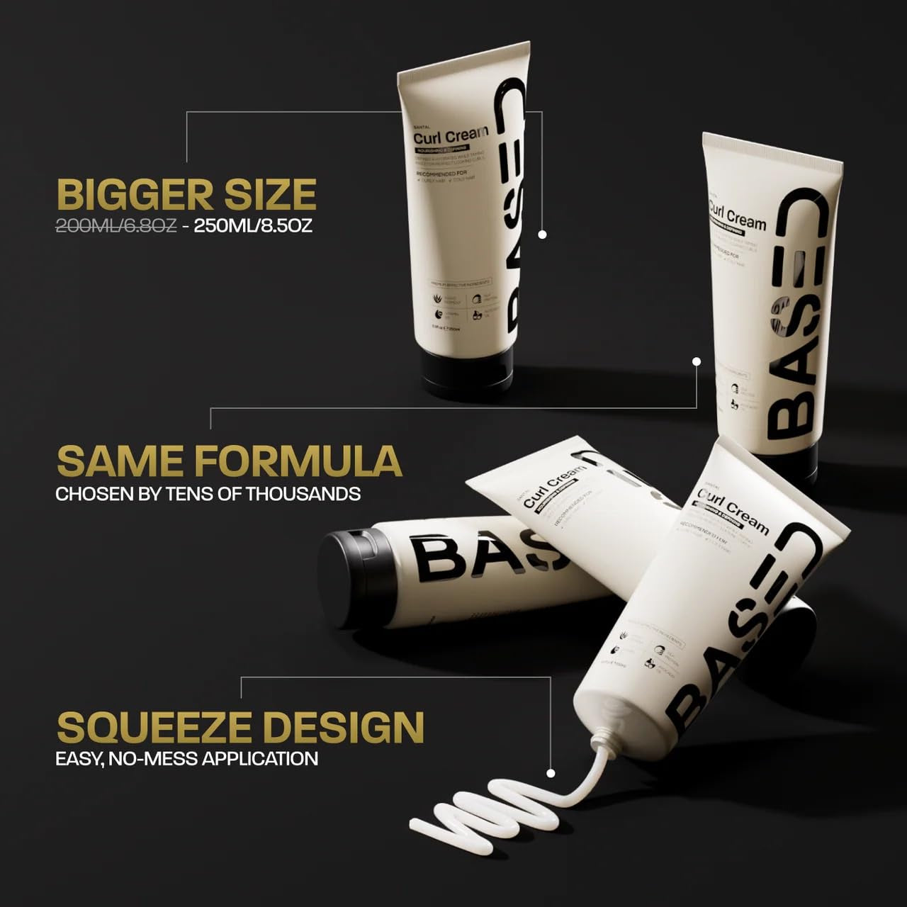 BASED Curl Defining Cream for Men – 241g | Agave, Silk Protein & Castor Oil | Medium Hold | Hydrating & Nourishing | No Harsh Chemicals