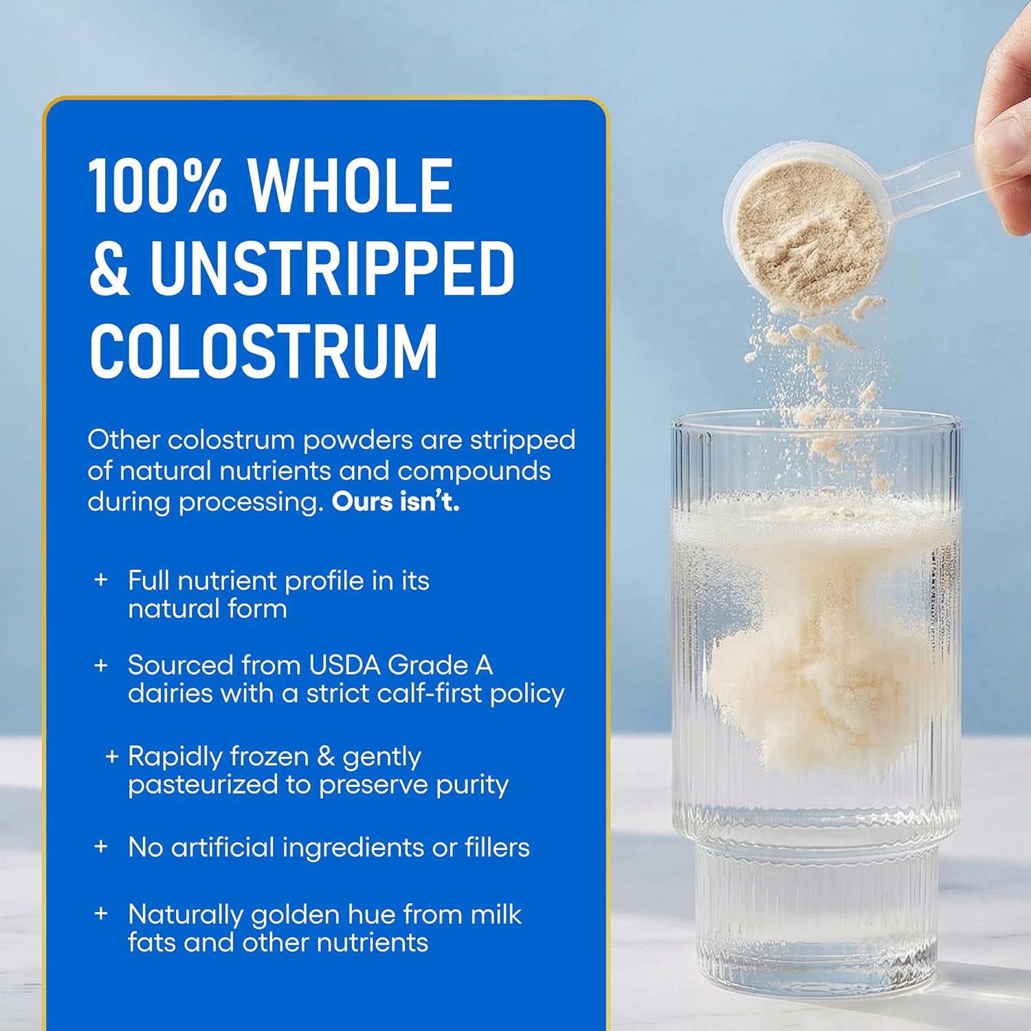 Physician's Choice Colostrum Gold Powder – First-Day Milking | Gut Health & Immune Support | IgG Antibodies & Bioactive Nutrients | Whole & Unstripped | Made in USA | 60 Servings