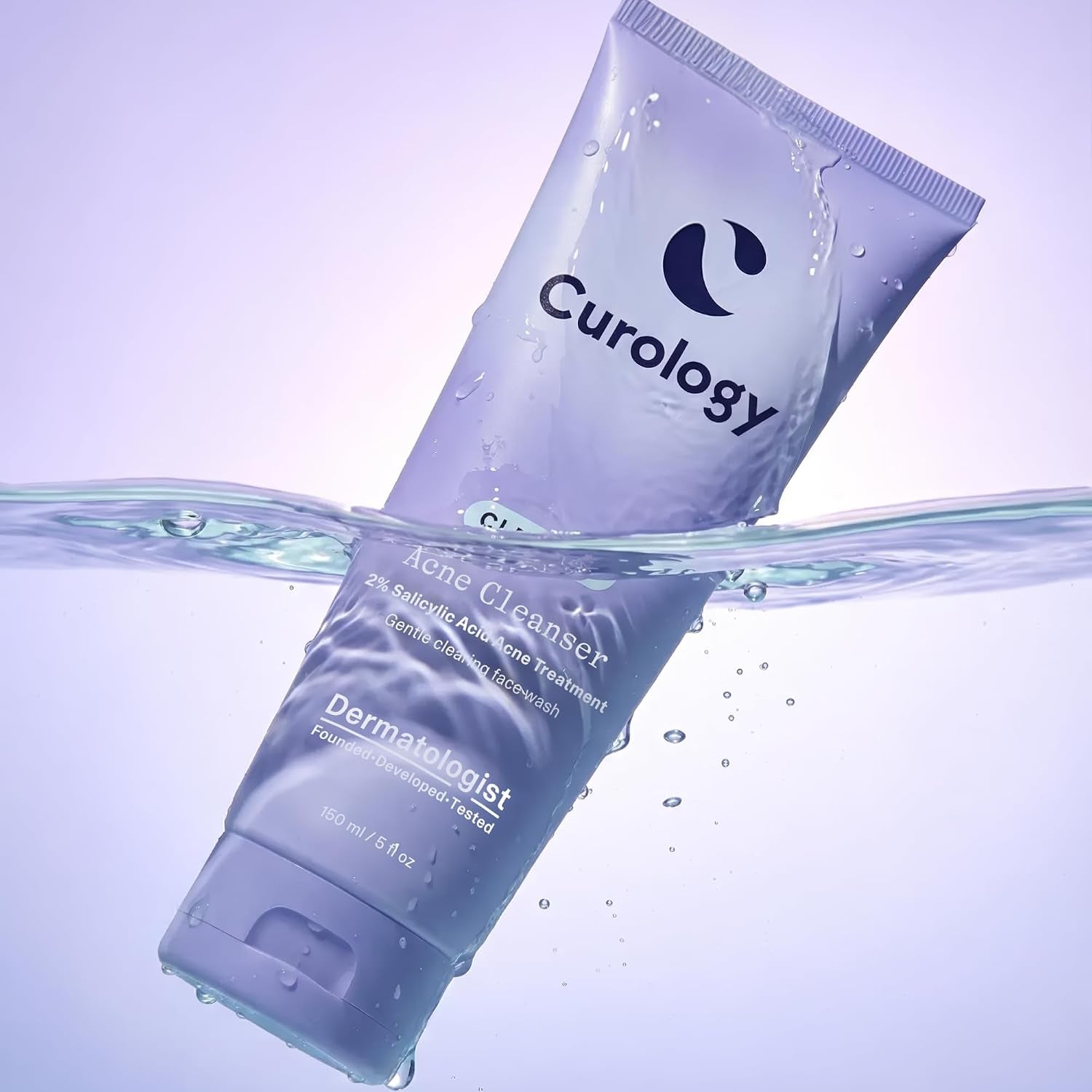 Curology 2% Salicylic Acid Face Wash for Acne Prone Skin, Cleanser with Lactic Acid, Niacinamide and Glycerin, Fragrance Free Daily Facial Cleanser, 150Ml