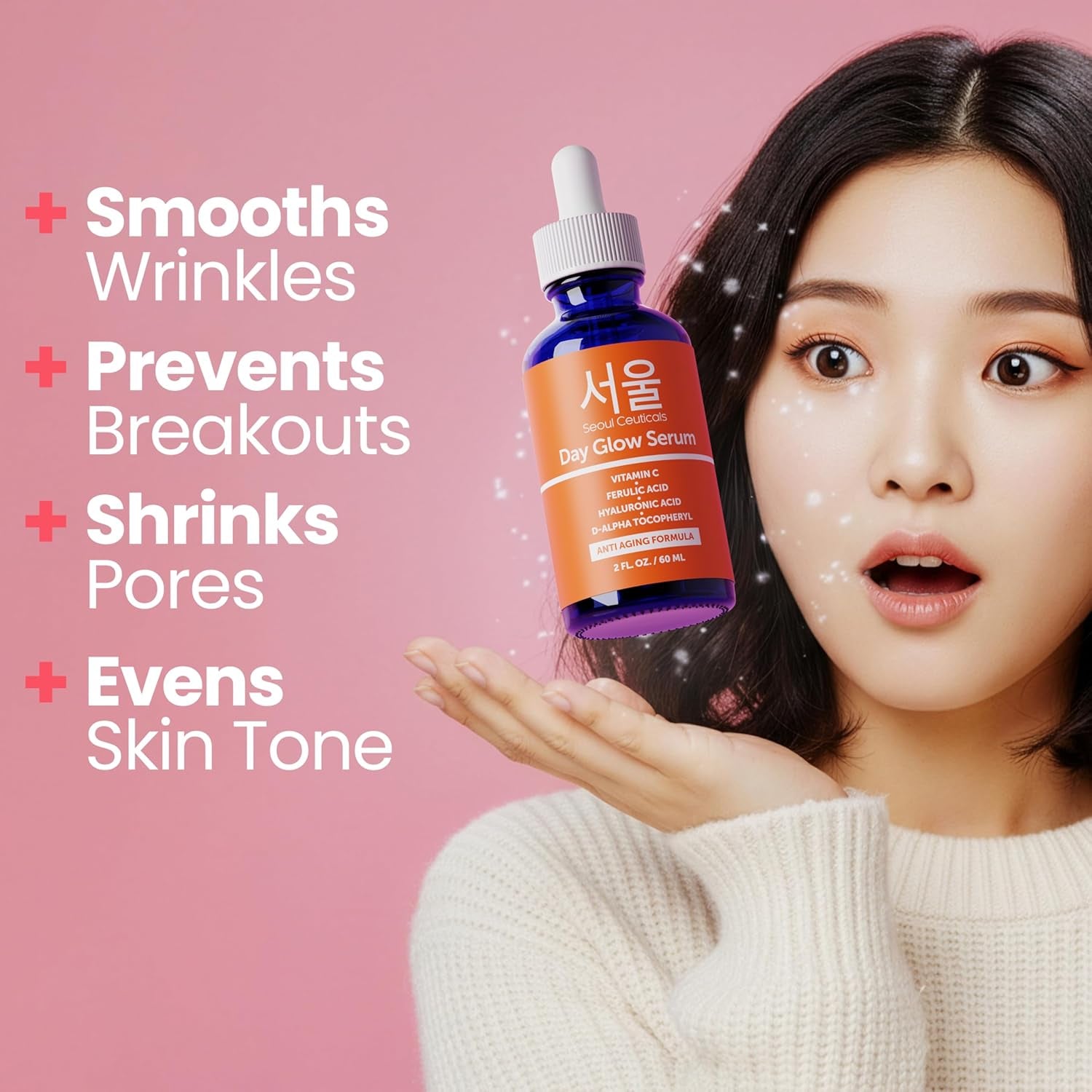 SeoulCeuticals 20% Vitamin C Serum – CE Ferulic Acid & Hyaluronic Acid for Brightening & Anti-Ageing | Korean Skincare | 30ml