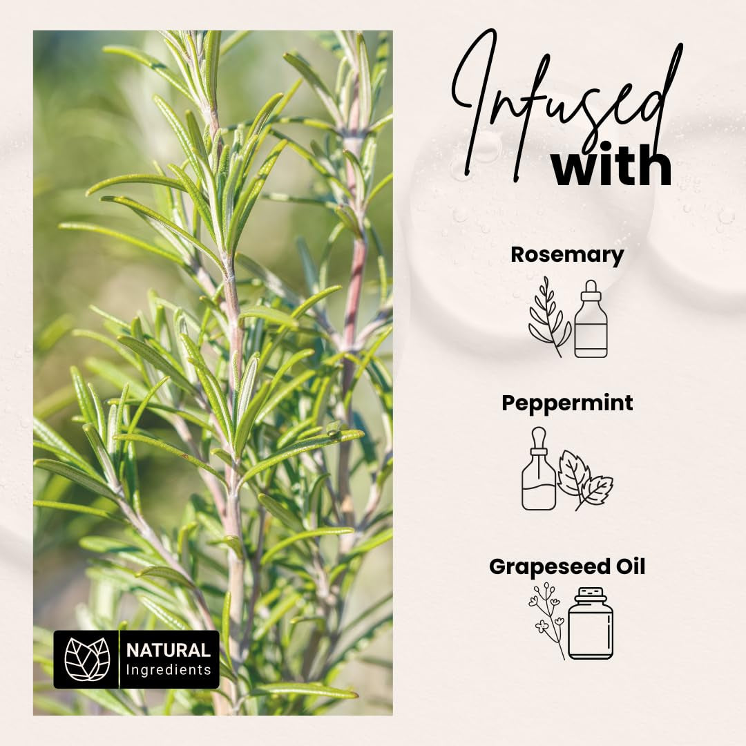 Bask & Lather Scalp Stimulator Hair Growth Oil – Cold-Pressed Mint & Rosemary with Grapeseed | Natural Leave-In | 60ml