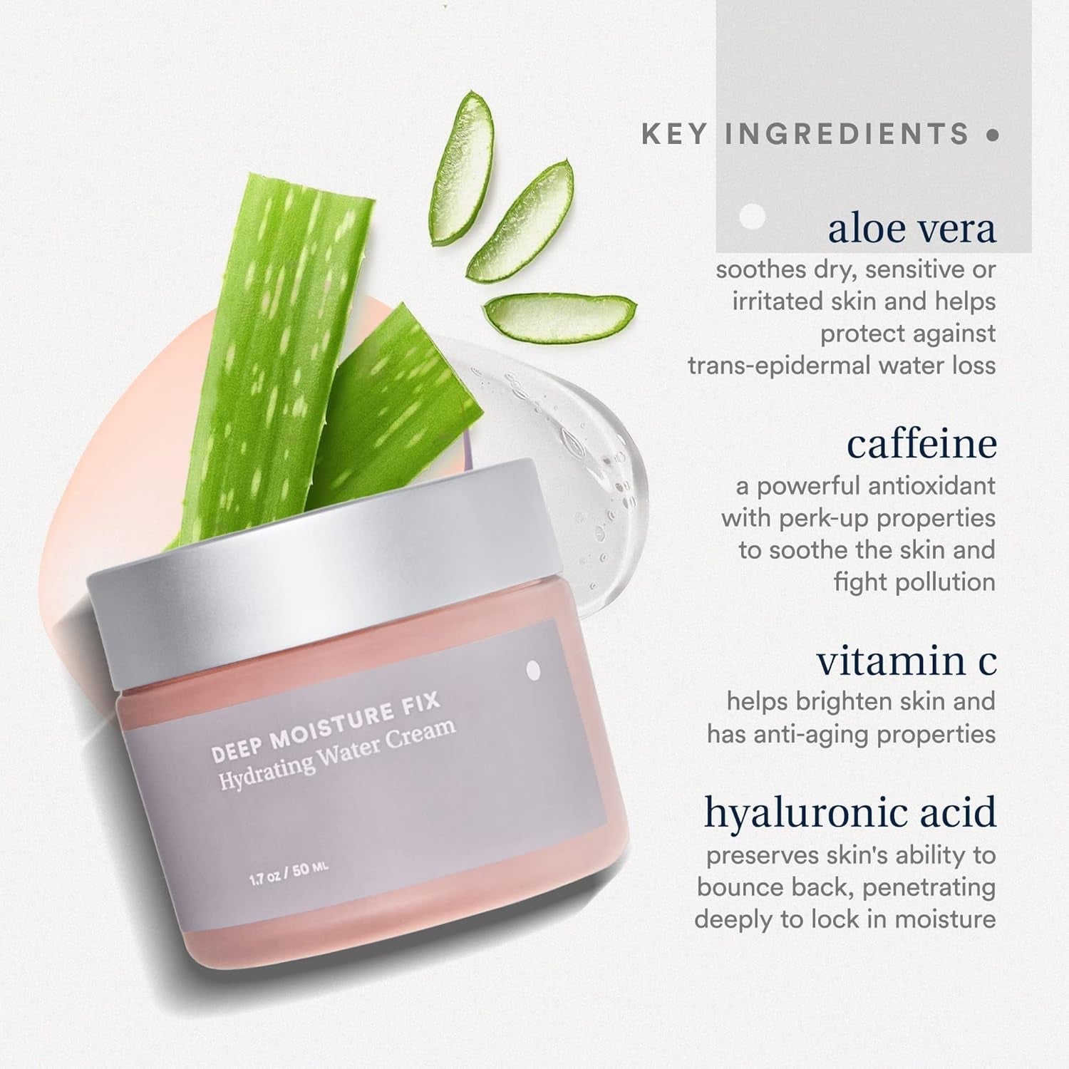 Care Skincare Deep Moisture Fix Hydrating Water Cream – 50ml | Lightweight Gel Cream for All-Day Hydration & Radiance