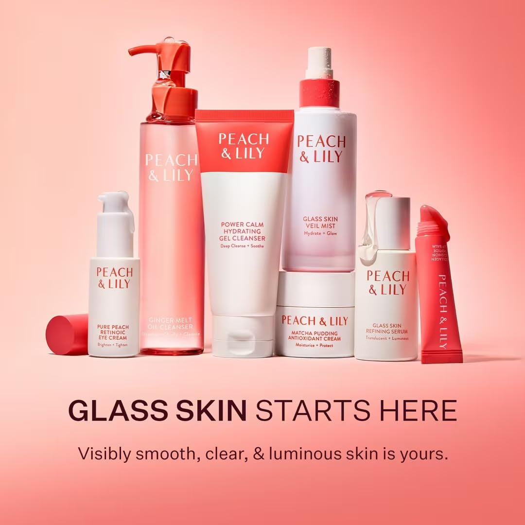 Peach & Lily - Glass Skin Veil Mist (3.38 Ounces) - Hydrate & Glow - Facial Mist - Weightless - Cucumber Water, Lotus, Peach, Reishi Mushroom - Self Care - Vegan & Cruelty Free - Korean Beauty
