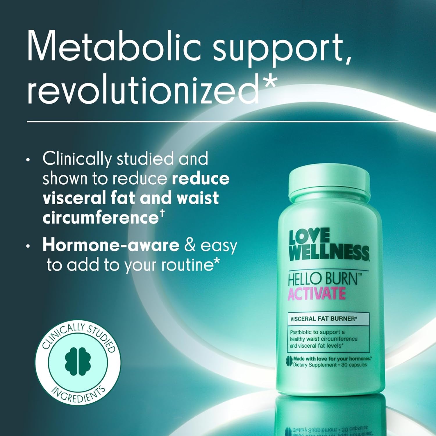 Love Wellness Hello Burn Activate – HT BPL1 Postbiotic for Metabolic Wellness, Longevity & Healthy Body Composition | 30 Count