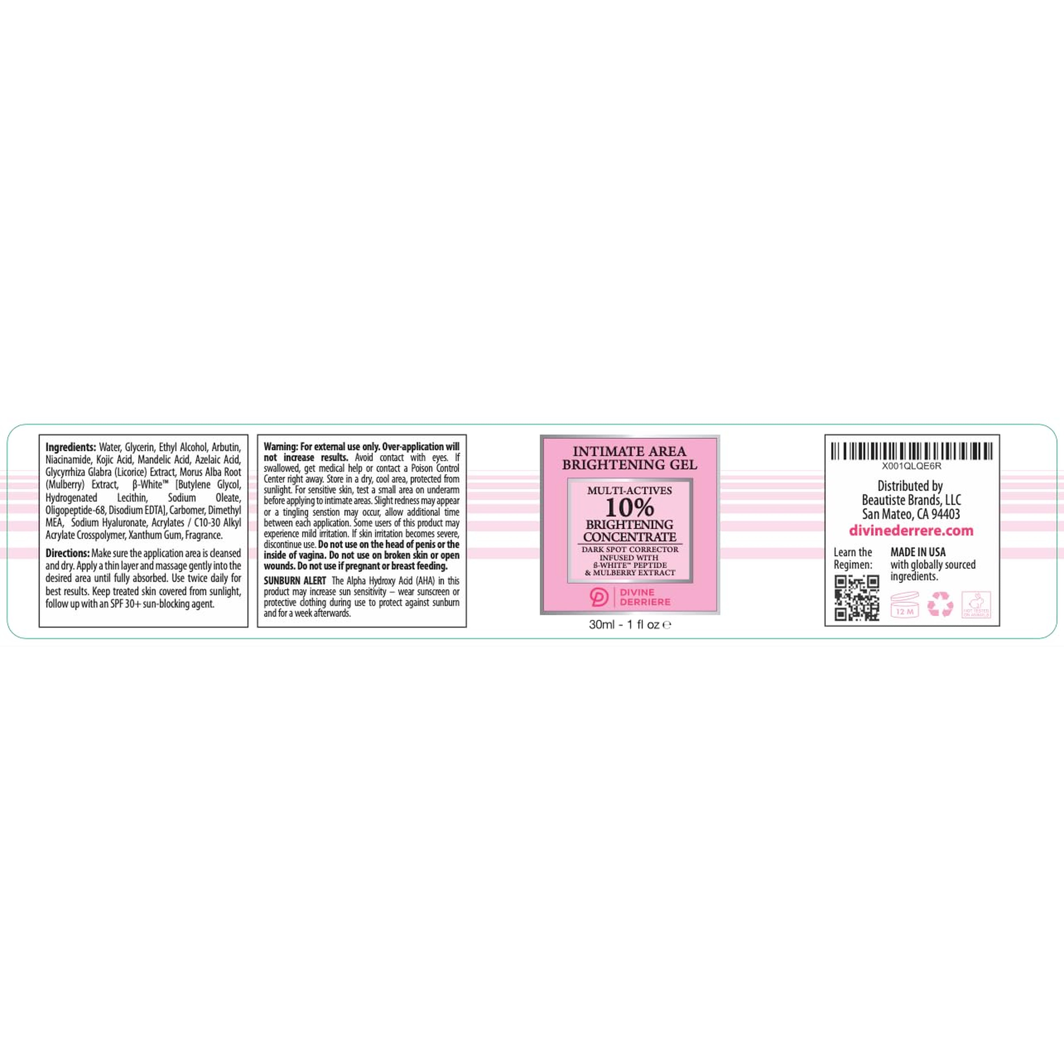Divine Derriere Intimate Dark Spot Corrector – Mulberry Extract, Alpha Arbutin & Peptides for Bikini Line, Underarms & Sensitive Areas | Body & Face - 50ml