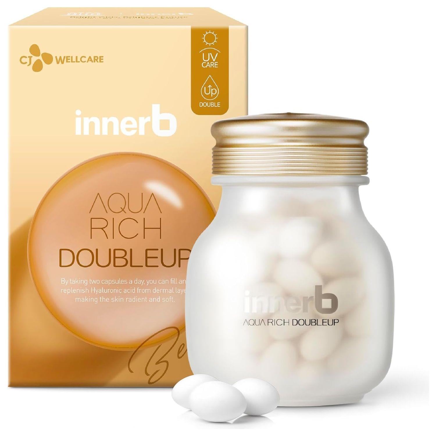 CJ Wellcare Innerb Aqua Rich Double Up – 56 Capsules | Intense Hydration & UV Protection