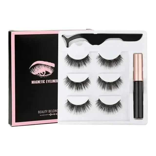 Magnetic Eyelashes Set with Waterproof Eyeliner and Tweezer - Glam Global UKGlam Global UK