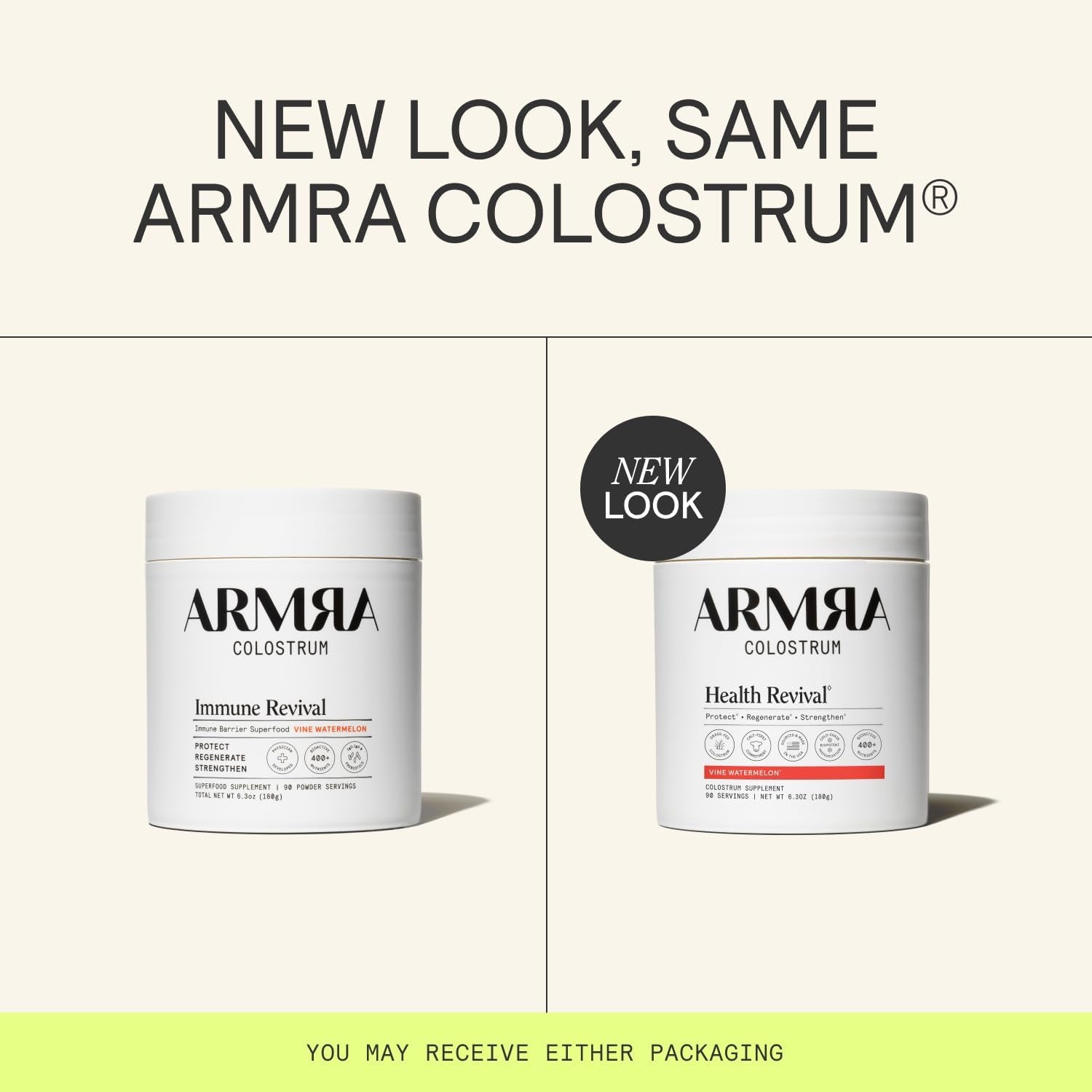 ARMRA Colostrum Powder Vine Watermelon – Gut Health, Immunity & Skin Support | Bovine Colostrum Concentrate | 400+ Bioactives | Keto & Gluten Free | 90 Servings