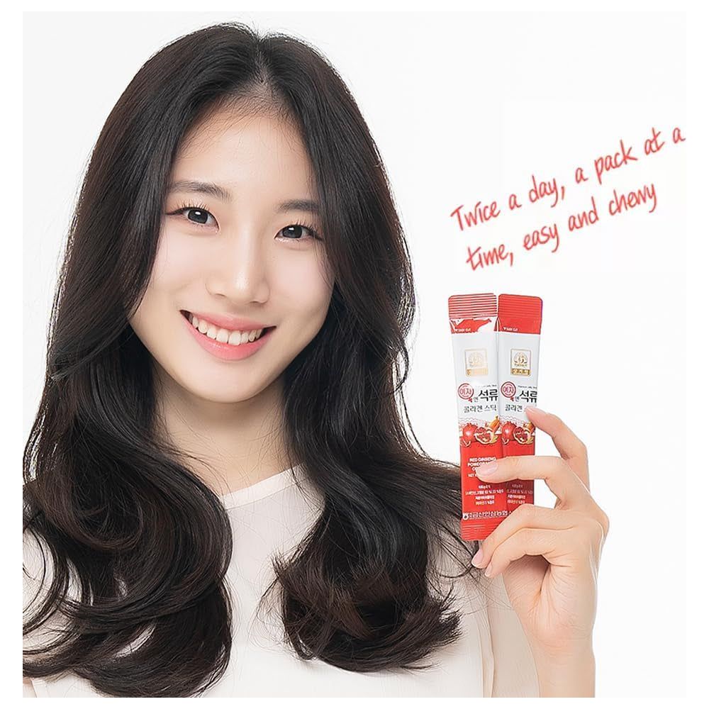 Vtelor Pomegranate Collagen Jelly Stick – 30 Sticks (5 Packs) | Skin, Hair & Nail Support