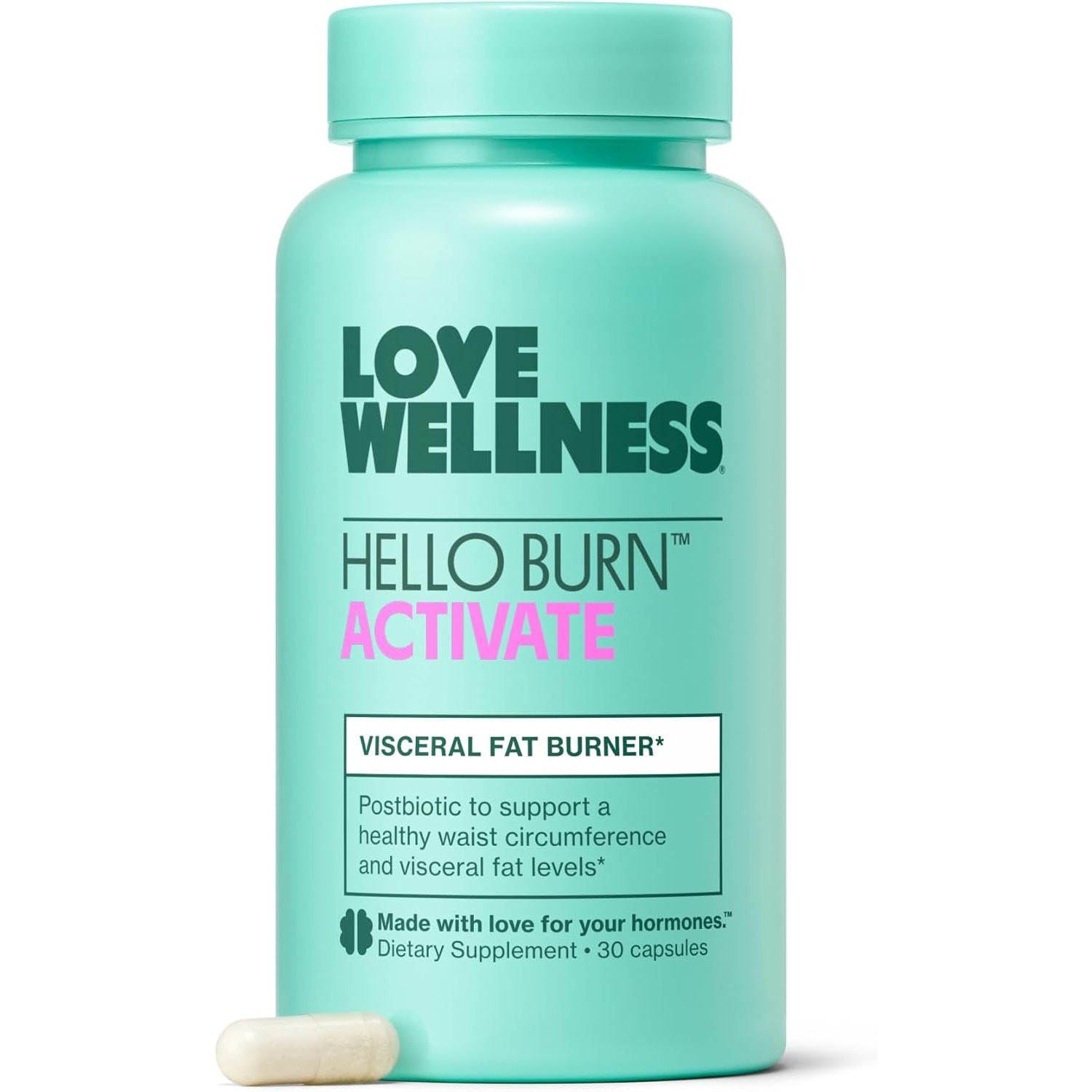 Love Wellness Hello Burn Activate – HT BPL1 Postbiotic for Metabolic Wellness, Longevity & Healthy Body Composition | 30 Count