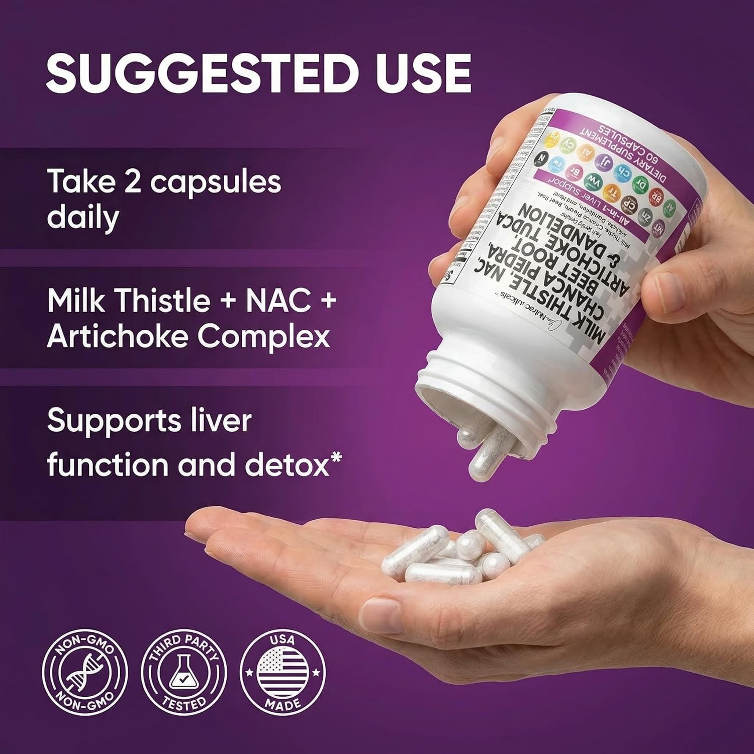Clean Nutraceuticals Liver Cleanse & Detox Complex – 60 Capsules | Milk Thistle, NAC, TUDCA, Choline & Artichoke | Liver Support & Repair Blend