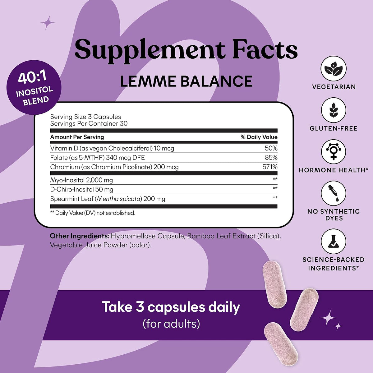 Lemme Balance Hormone Support Capsules for Women (90 Capsules)