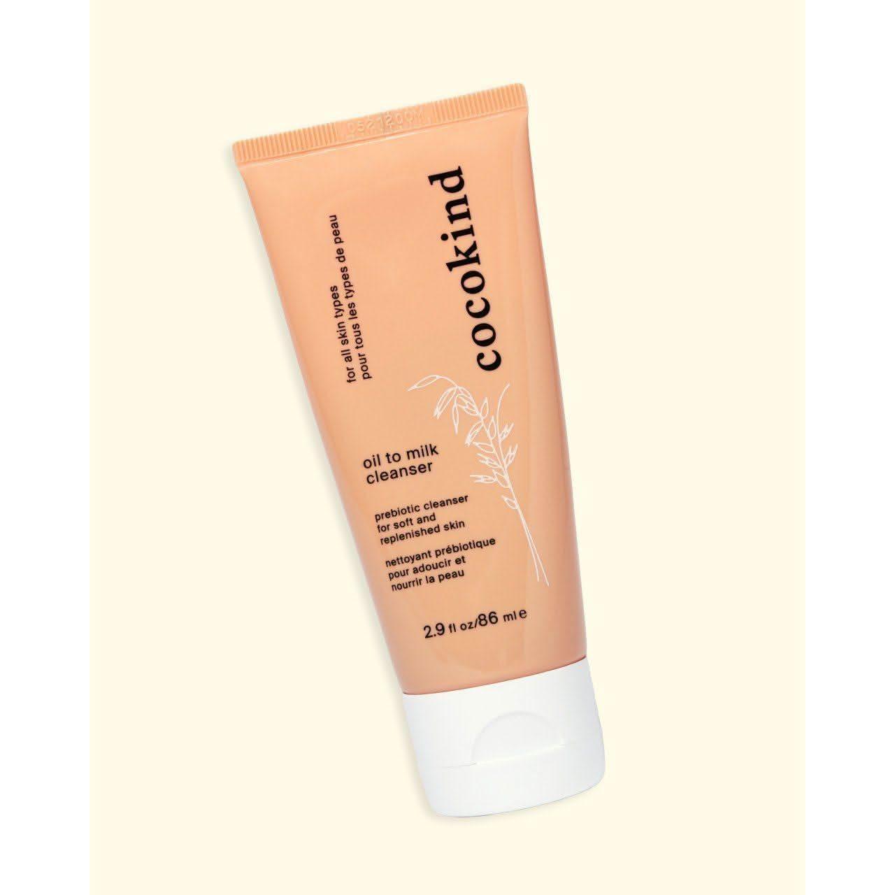 Limpiador de aceite a leche de Cocokind – 86 ml | Limpiador facial hidratante y respetuoso con el microbioma