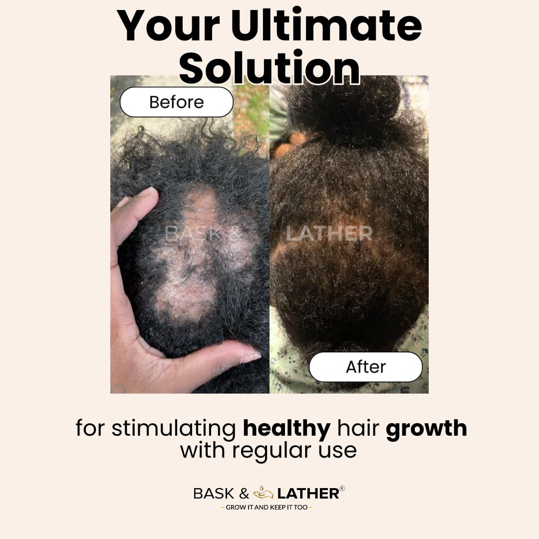 Bask & Lather Scalp Stimulator Hair Growth Oil – Cold-Pressed Mint & Rosemary with Grapeseed | Natural Leave-In | 60ml
