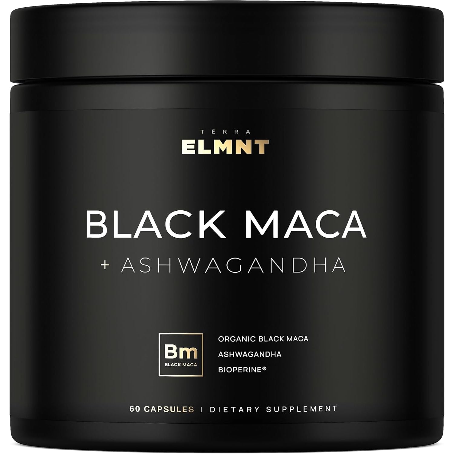 ELMNT 40X Black Maca Root Extract – 40:1 Organic Gelatinised Maca with Ashwagandha for Energy, Vitality & Performance | Highest Potency