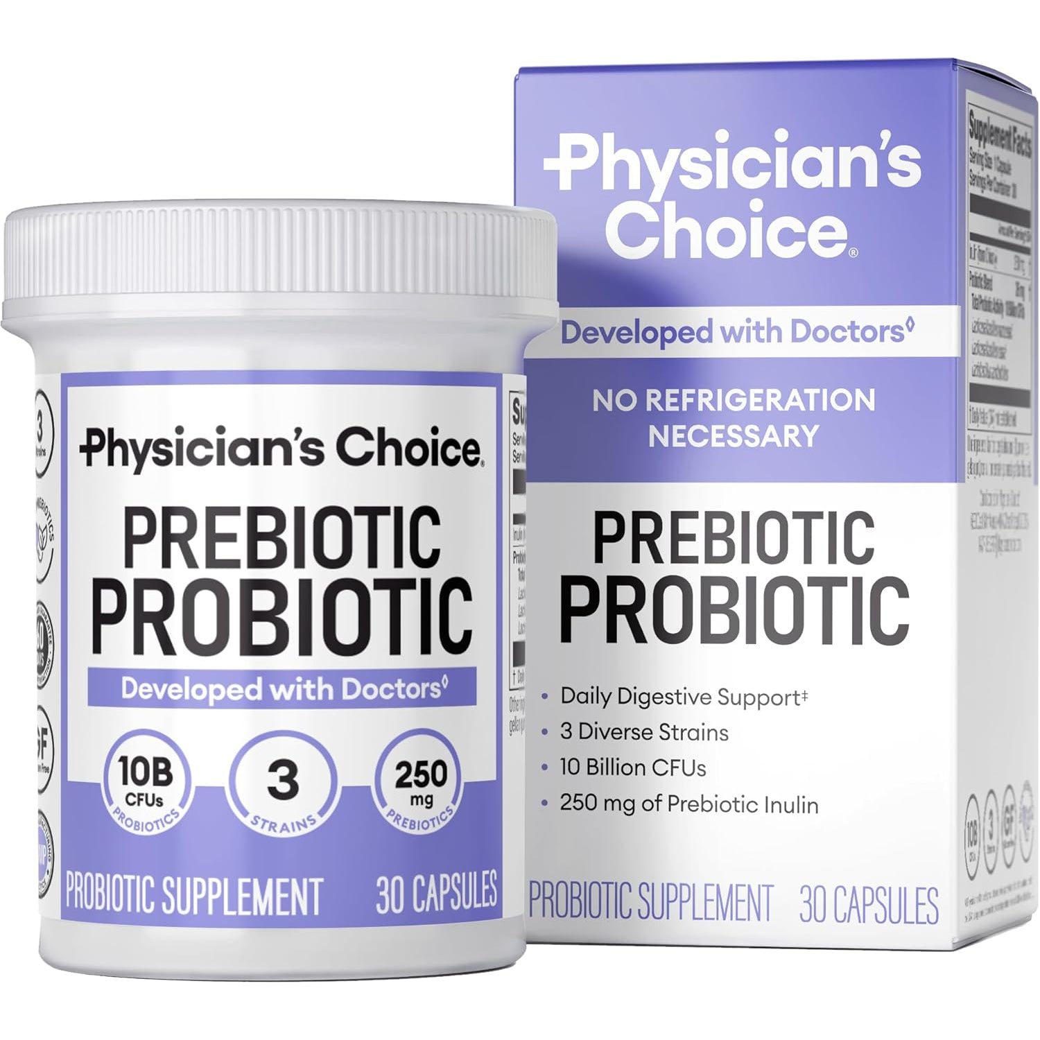 Physician's Choice Prebiotic & Probiotic – Multi-Strain Formula for Gut Health & Digestive Balance | 30 Capsules