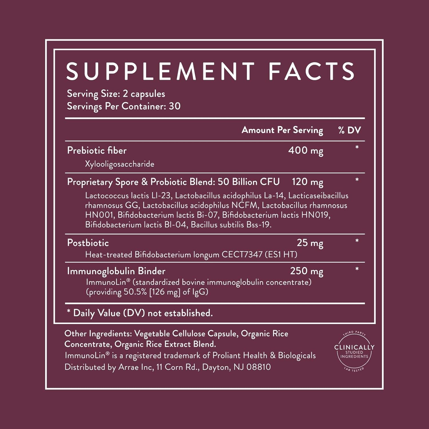 Arrae Tribiotic Women's Probiotic – 60 Capsules | Pre, Pro & Postbiotics | Vaginal pH Balance, Gut, Immune & Feminine Health Support