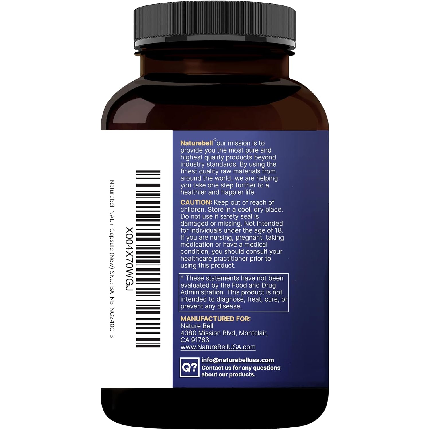 Naturebell NAD+ 11-in-1 Complex – 1500mg NMN Alternative with Resveratrol, CoQ10 & Fisetin for Cellular Energy & Healthy Ageing | 240 Capsules