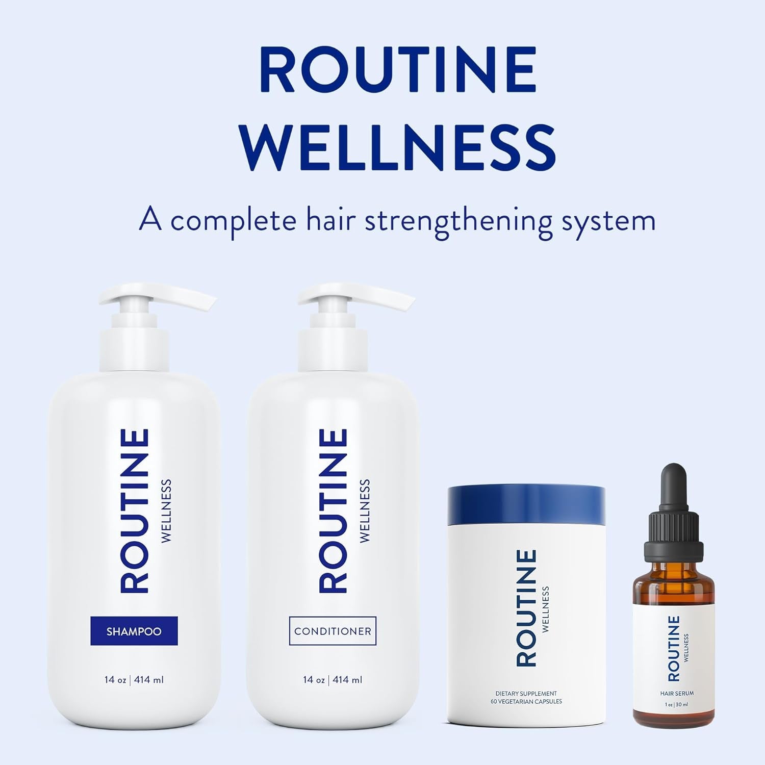 Routine Wellness Hair Growth Supplement – 60 Capsules | Clinically Proven Thicker Hair in 3 Weeks | Biotin + Skin-Support Complex