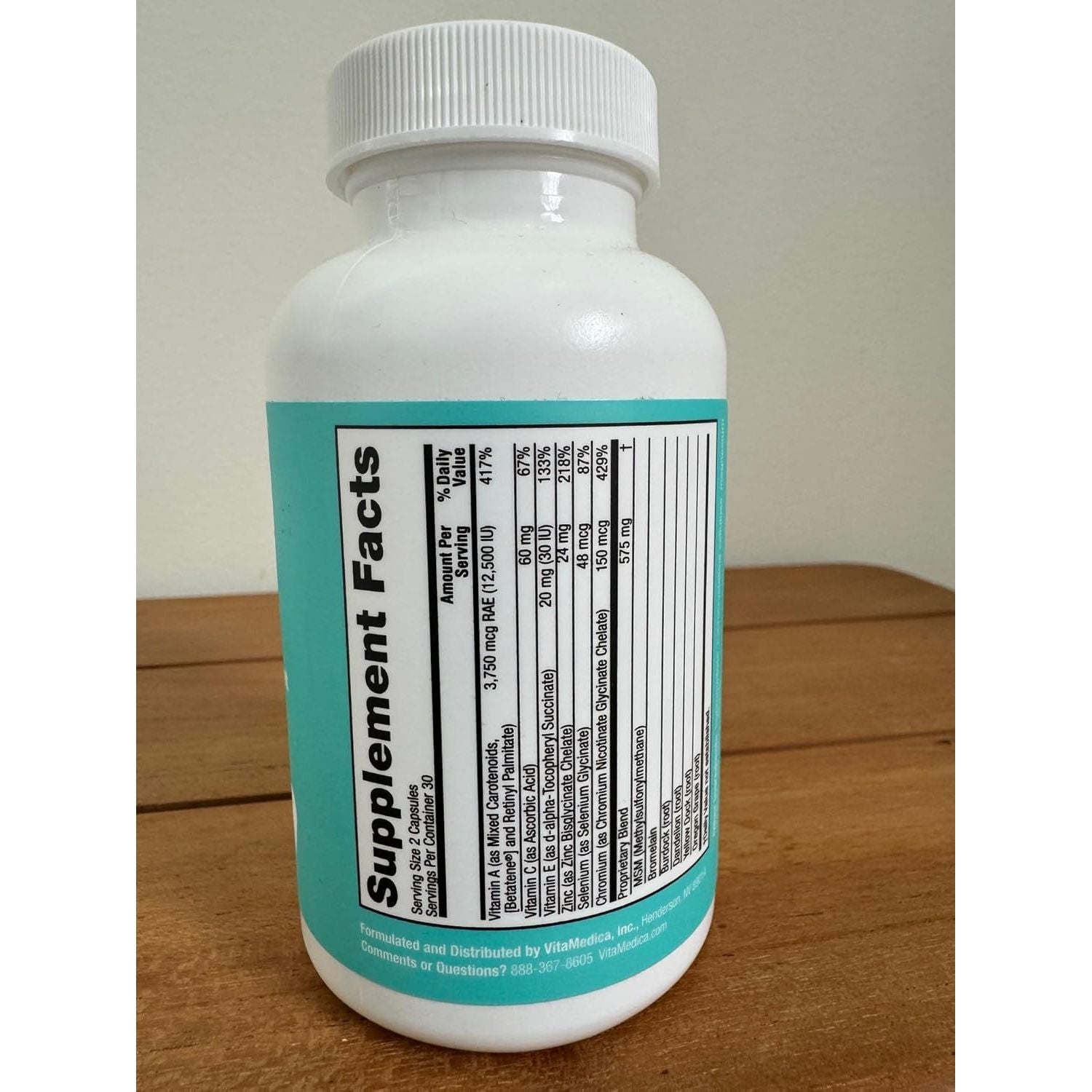 VitaMedica Clear Skin Formula – 60 Capsules | Vegan Supplement for Breakout-Prone Skin