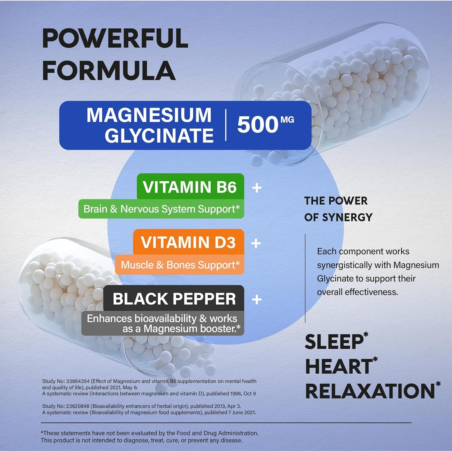 NUTRAHARMONY Magnesium Glycinate 500mg — 240 Capsules | High-Absorption Magnesium for Sleep, Relaxation & Muscle Recovery