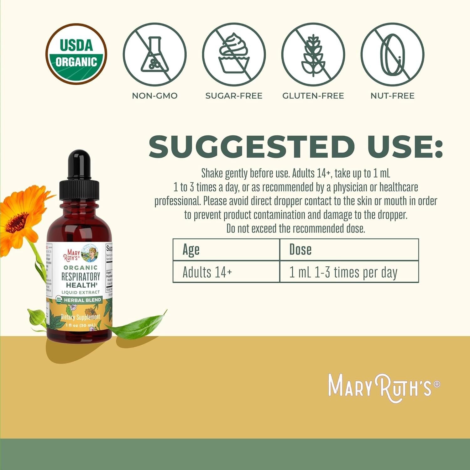 MaryRuth Organics Respiratory Health Liquid Extract – 30ml | Herbal Lung & Immune Support