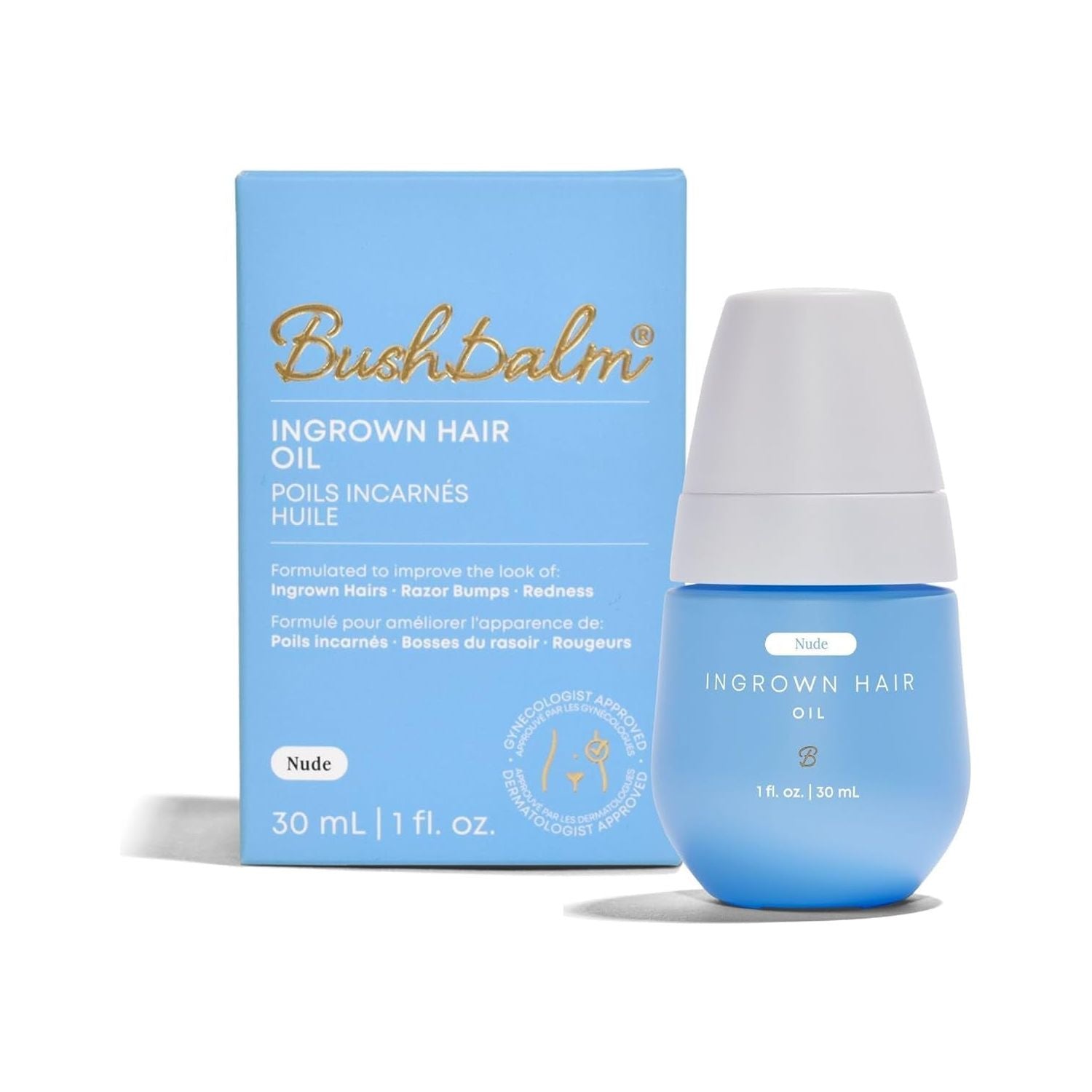 Bushbalm Ingrown Hair Oil (Nude) – 30ml | Soothes, Softens & Prevents Razor Bumps