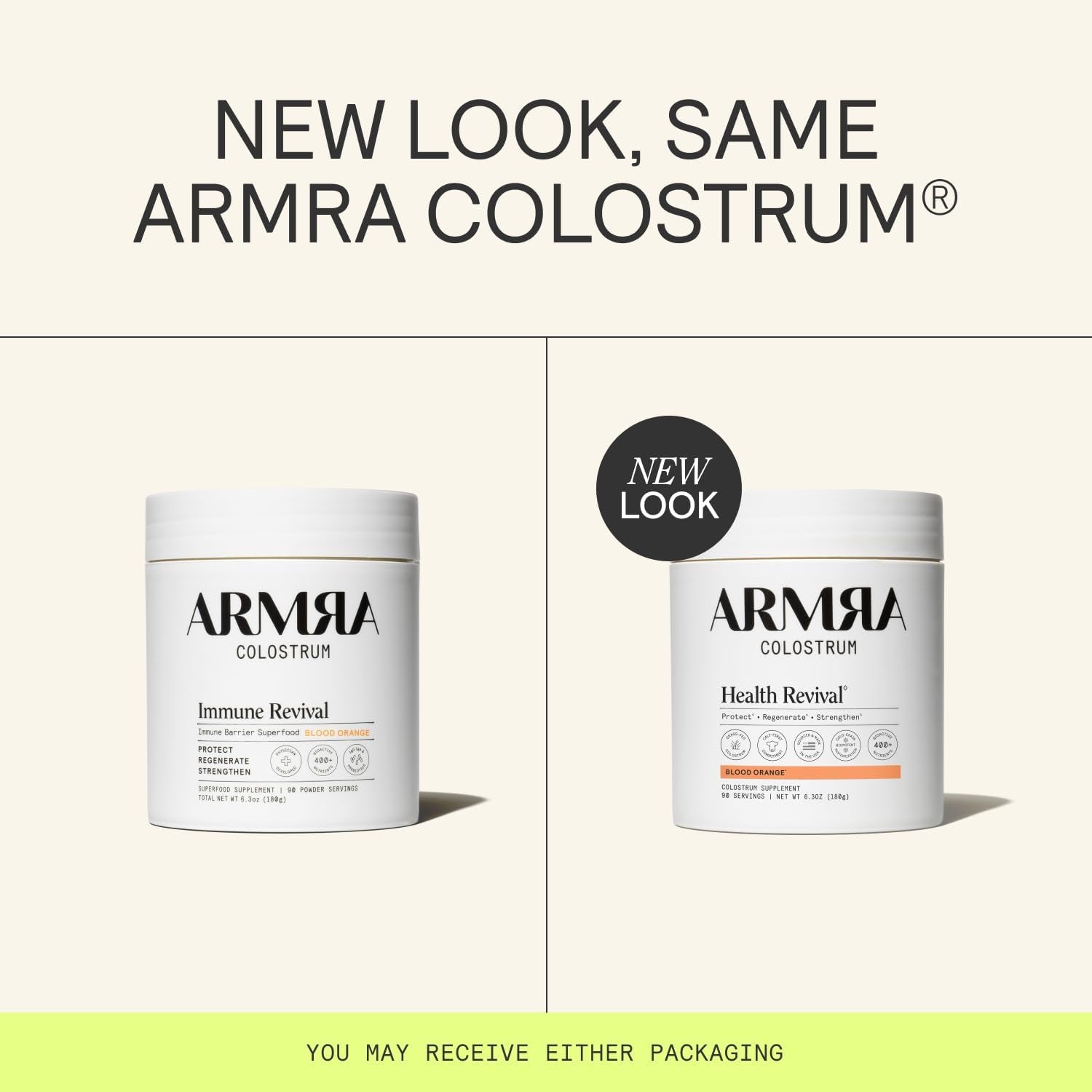 ARMRA Colostrum Powder Blood Orange – Gut Health, Immunity & Skin Support | Bovine Colostrum Concentrate | 400+ Bioactives | Keto & Gluten Free | 90 Servings