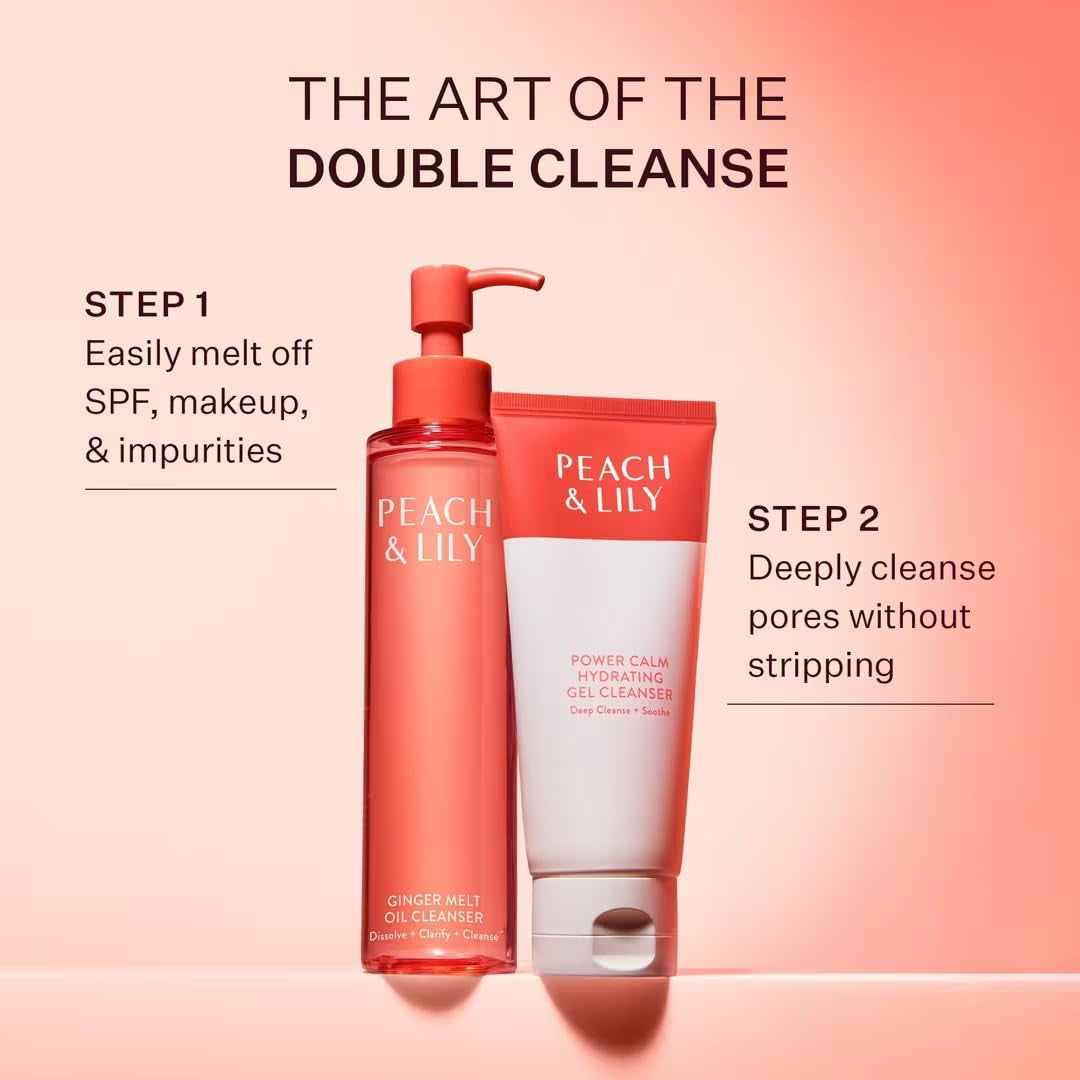 Peach & Lily - Power Calm Hydrating Gel Cleanser (3.38 Oz) - Face Wash & Facial Cleanser - Light Makeup Remover - Chamomile, Cucumber Fruit & Cica - Self Care - Vegan & Cruelty Free - Korean Skincare