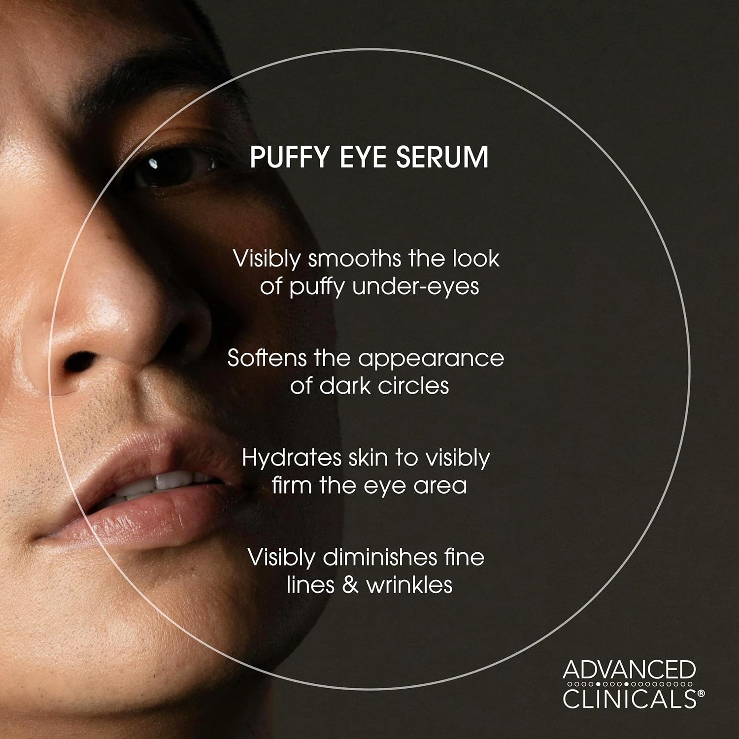 Advanced Clinicals Puffy Eye under Eye Serum | Visible anti Aging Brightening Vitamin C + Caffeine Serum Helps Improve Look of Puffiness, Fine Lines, Dark Circles, & Uneven Skin Tone, 1.75 Fl Oz