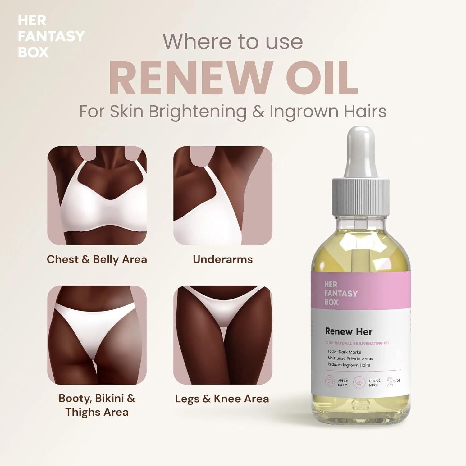 Her Fantasy Box Renew Her 100% Natural Rejuvenating Oil – 59ml | Soothing & pH-Balancing Intimate Care
