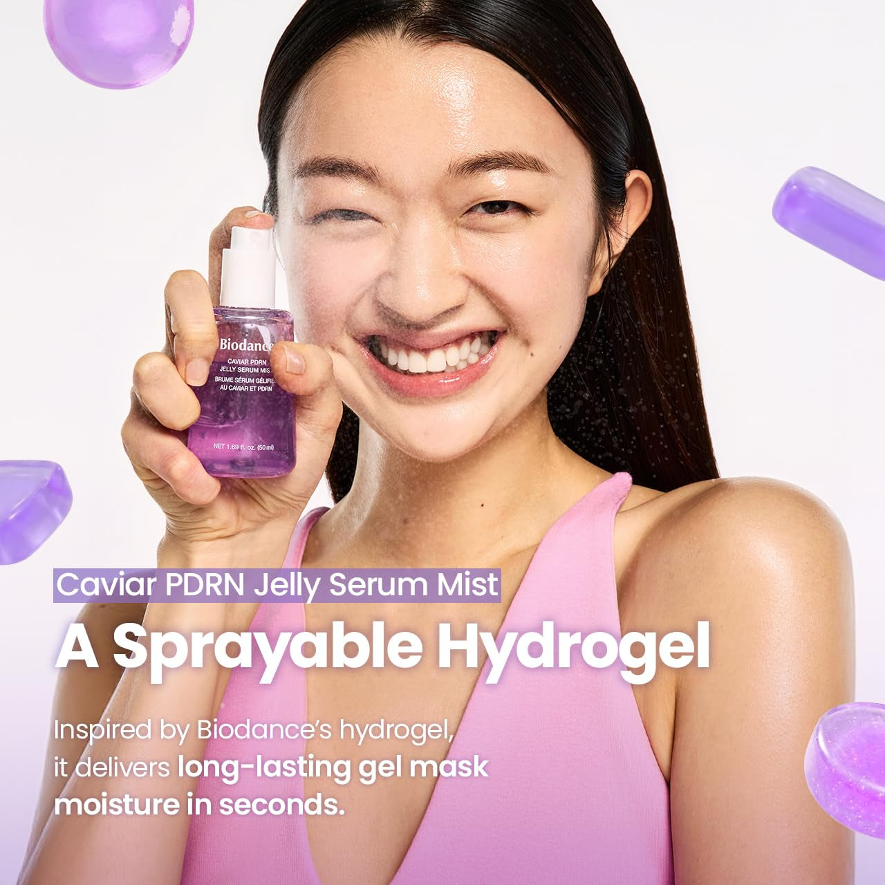 BIODANCE Caviar PDRN Jelly Serum Mist – 50ml | Hydrating & Radiance Face Spray | Sprayable Hydrogel | Korean Skincare