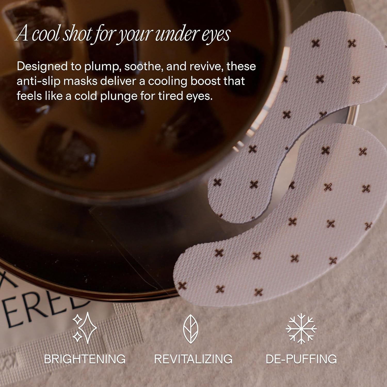 Lux Unfiltered Iced Latte Cooling Eye Patches – Caffeine, Niacinamide & Hyaluronic Acid for Puffiness & Brightening | Korean Skincare | 10 Pairs