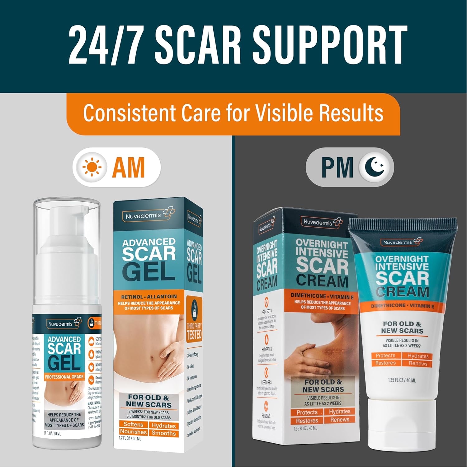 Nuvadermis Scar Gel - Targeted Recovery Scar Cream for Surgical Scars - 50ml