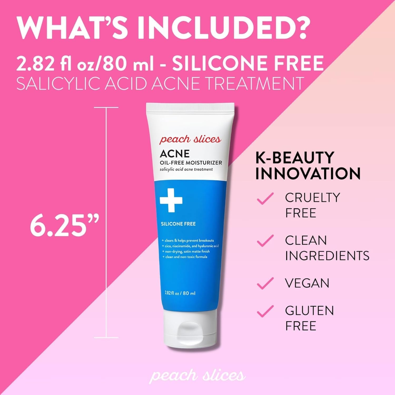 Peach Slices Acne Oil-Free Moisturizer – 80ml | Lightweight Hydration for Clear, Balanced Skin