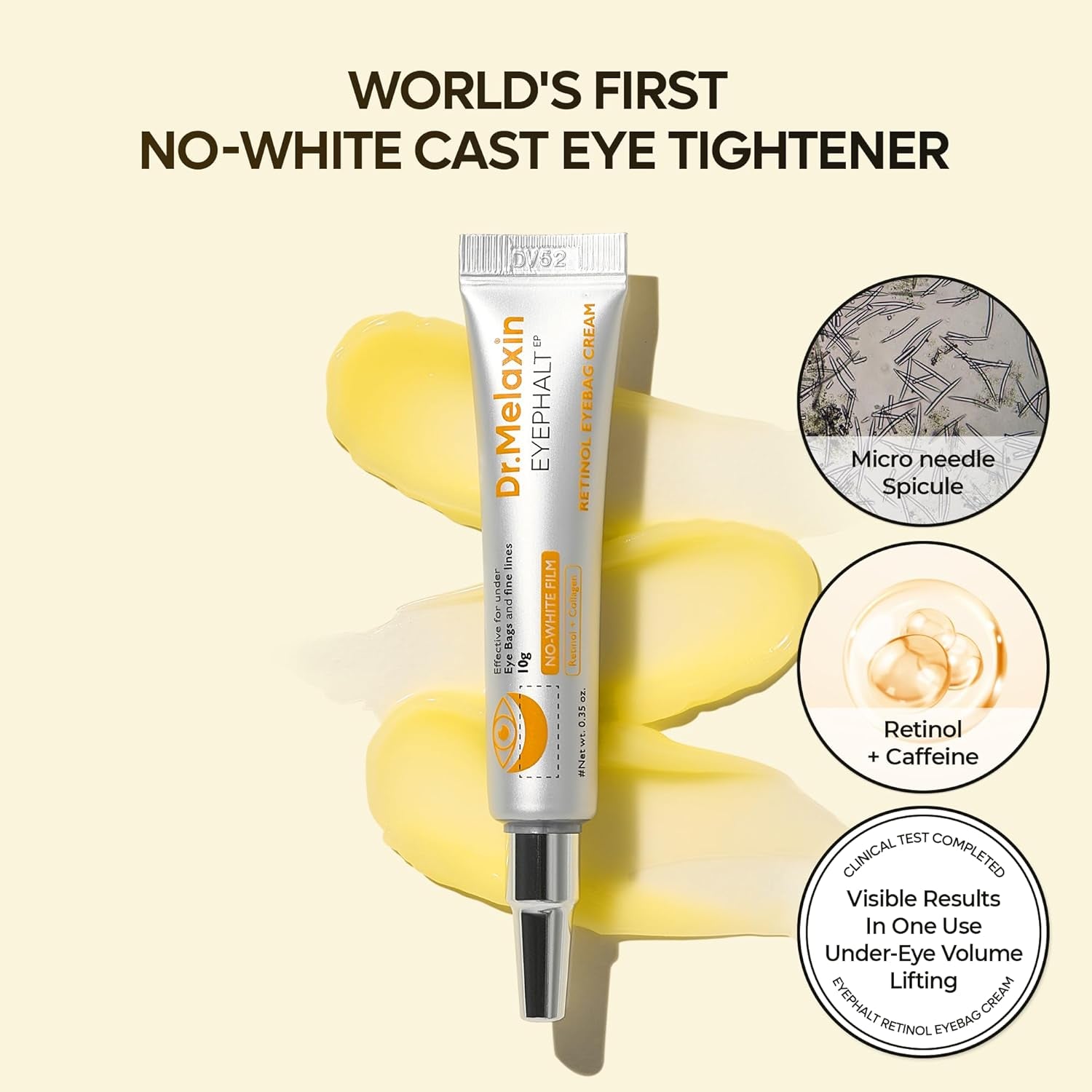 Dr.Melaxin Retinol Eye Bag Cream – EGF, Niacinamide & Ceramide for Dark Circles, Puffiness & Fine Lines | Korean Skincare