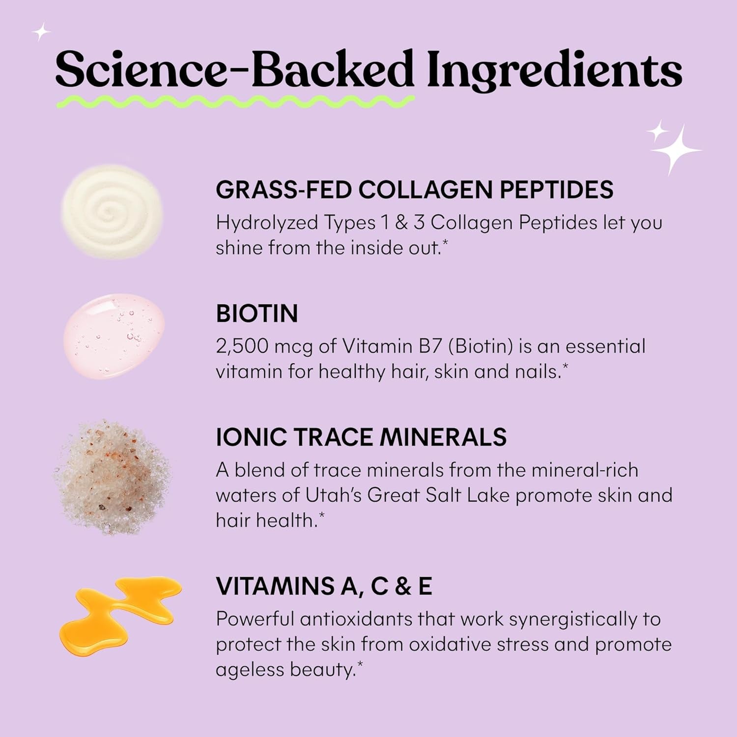 Glow Collagen Gummies for Thick Hair, Strong Nails & Healthy Skin with Multi-Collagen Peptides, Biotin, Trace Minerals, Zinc, Vitamins A, C & E, Dairy & Gluten Free, Peach Flavor, 60 Ct.