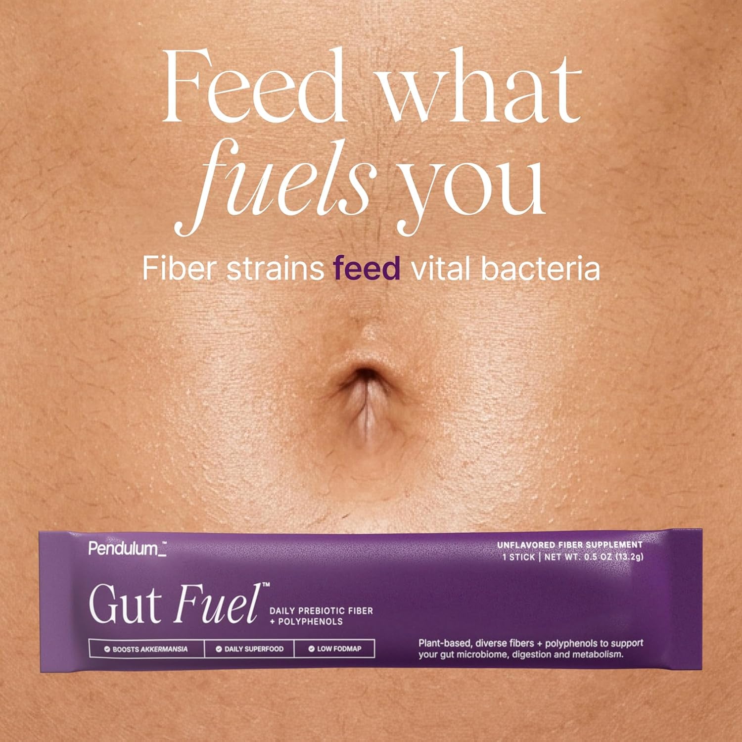 Pendulum Gut Fuel - Fiber + Polyphenol, Prebiotic Blend to Support Digestion, Microbiome Balance, and Help Reduce Hunger for Women and Men - 30 Servings (1 Pack)